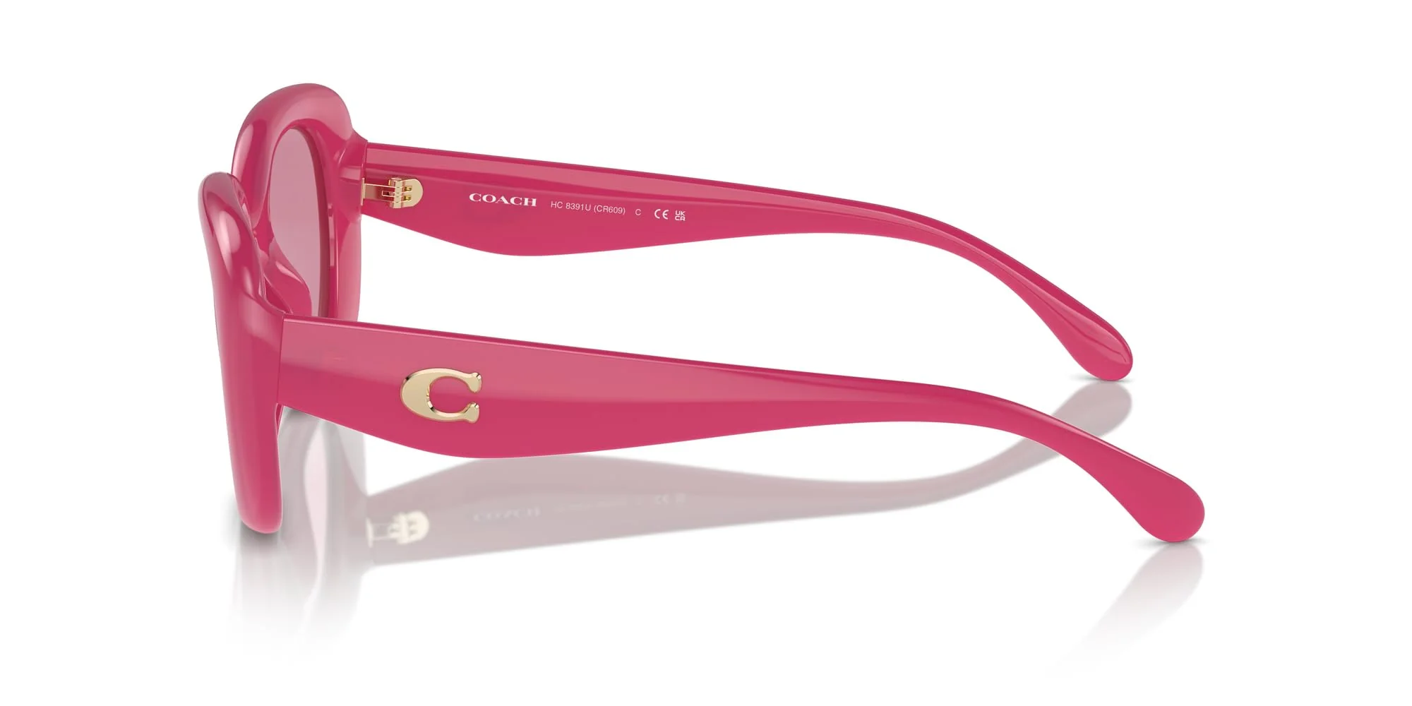 COACH Sunglasses HC 8391 U 58069L Cr609 Milky Magenta Pink Flash - Image 4