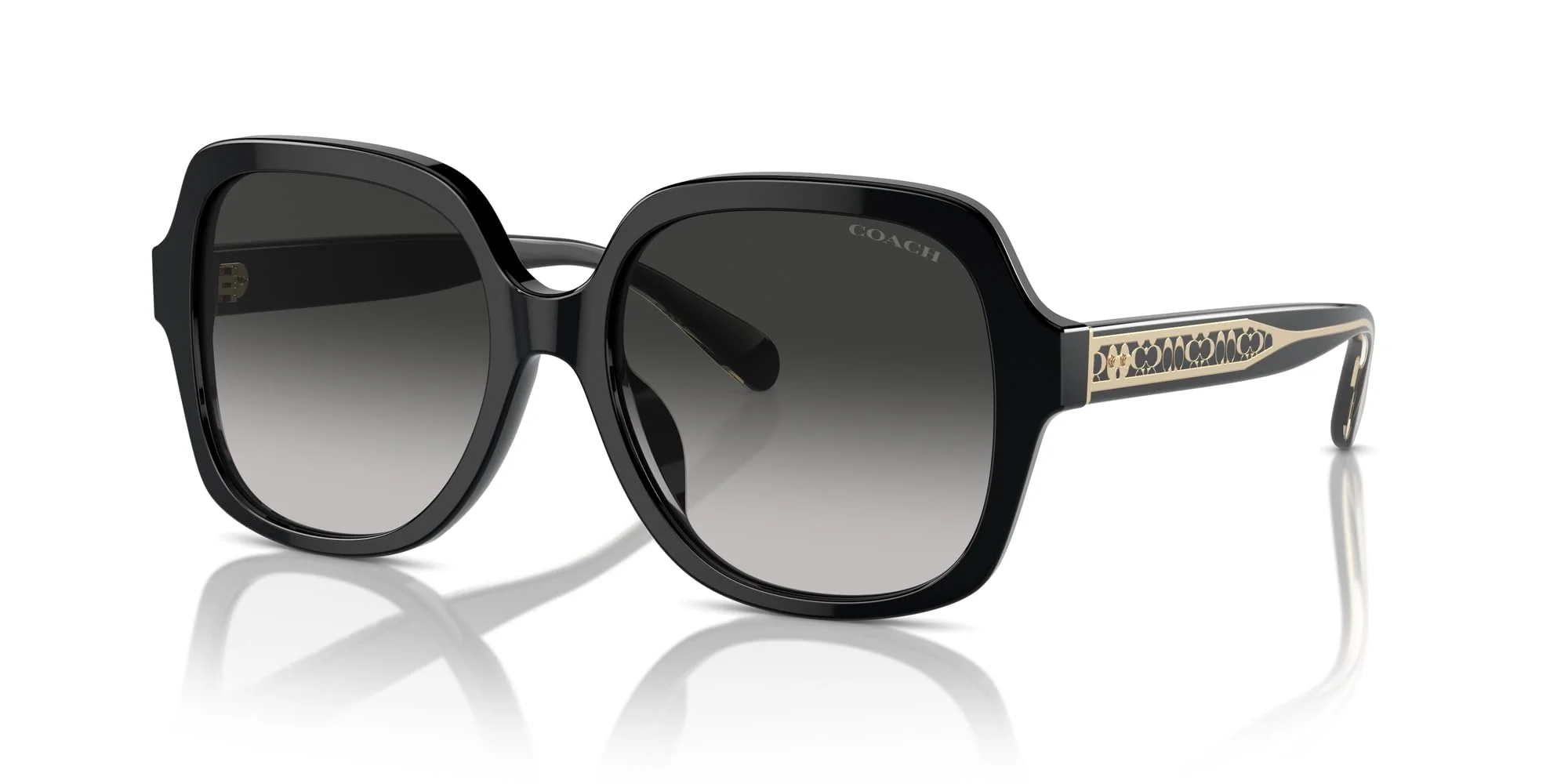 COACH Sunglasses HC 8395 F 50023C Cr962 Black Grey Gradient - Image 5