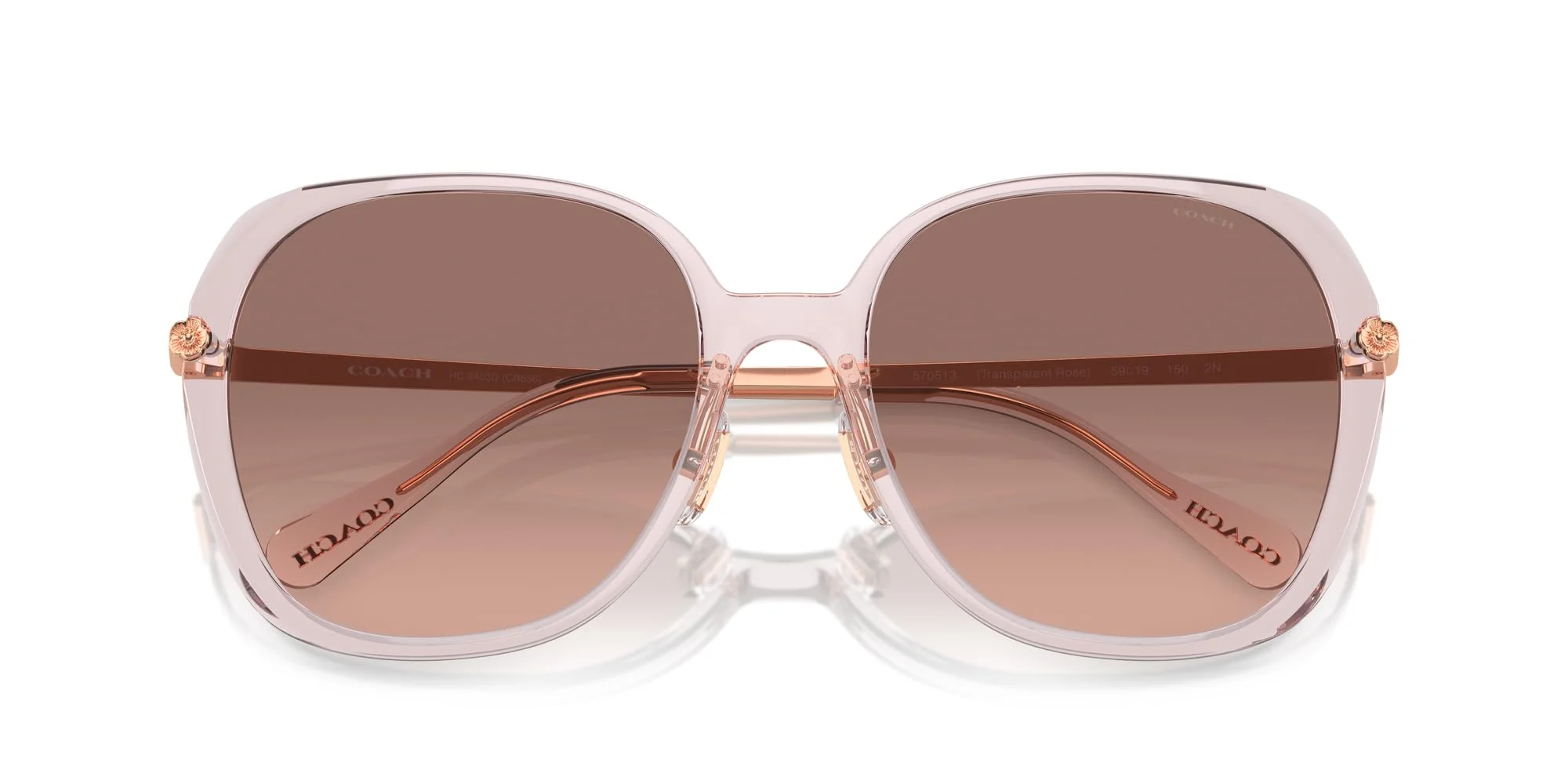 COACH Sunglasses HC 8403 D 570513 Cr636 Transparent Rose Brown P - Image 3