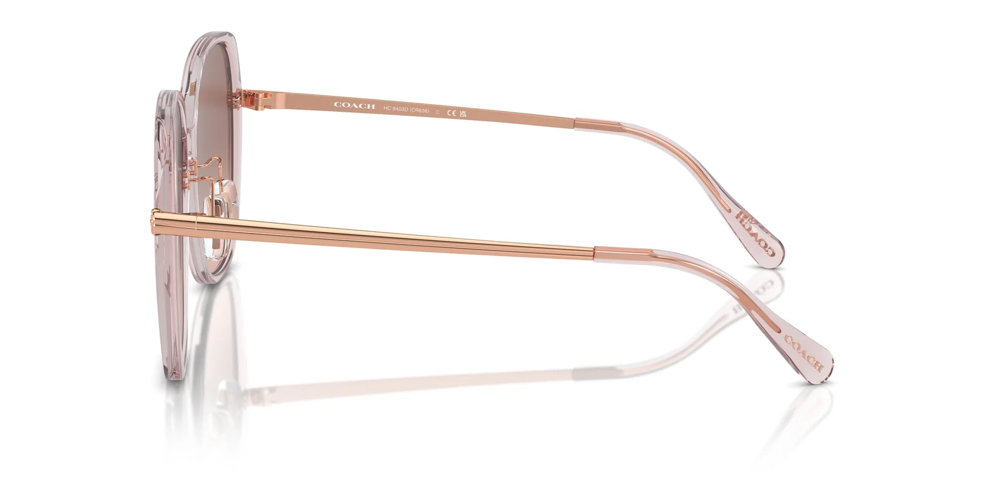 COACH Sunglasses HC 8403 D 570513 Cr636 Transparent Rose Brown P - Image 5