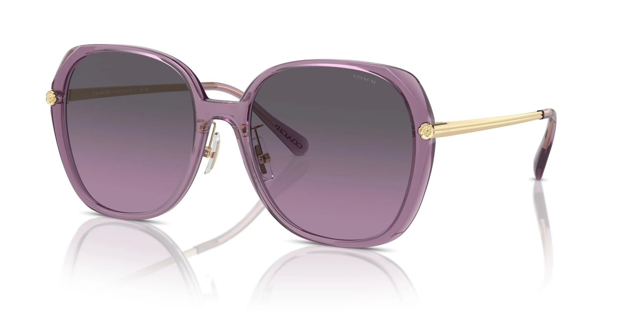 COACH Sunglasses HC 8403 D 582590 Cr636 Transparent Purple Grey - Image 5
