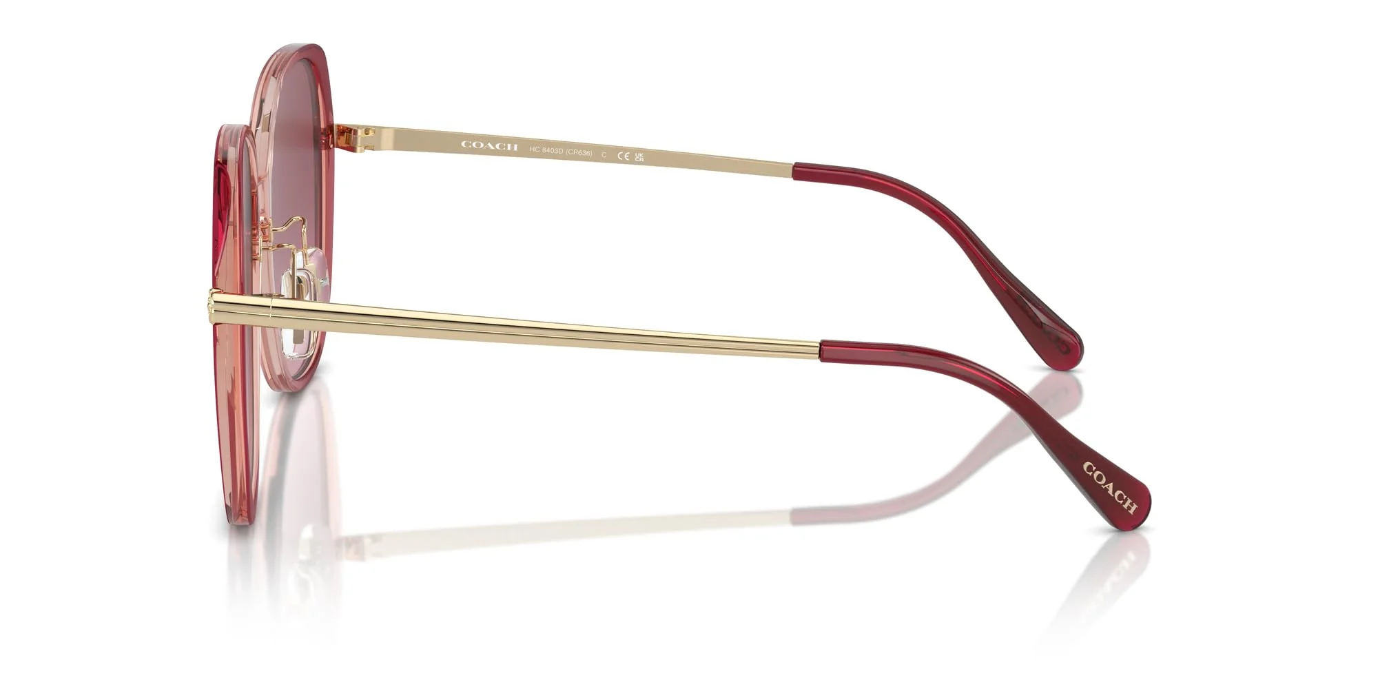 COACH Sunglasses HC 8403 D 58268H Cr636 Burgundy/Pink Gradient - Image 4