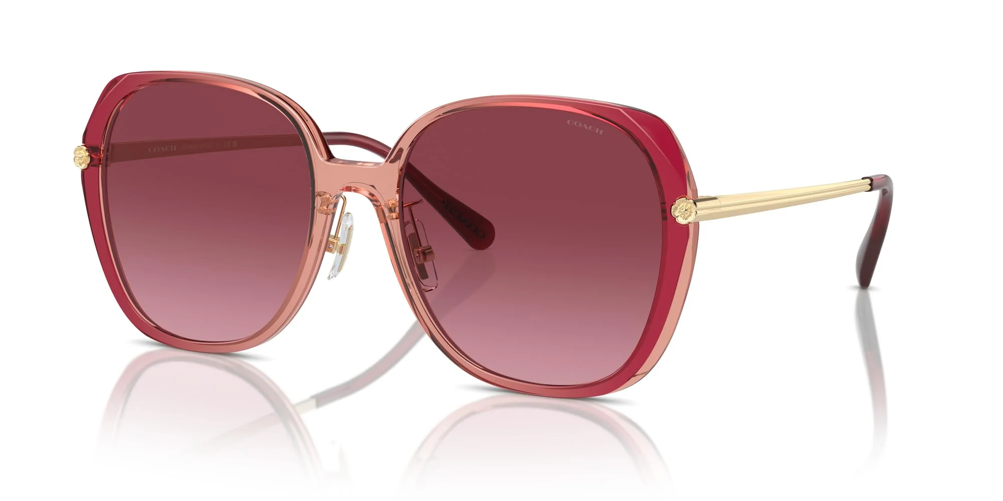COACH Sunglasses HC 8403 D 58268H Cr636 Burgundy/Pink Gradient - Image 5