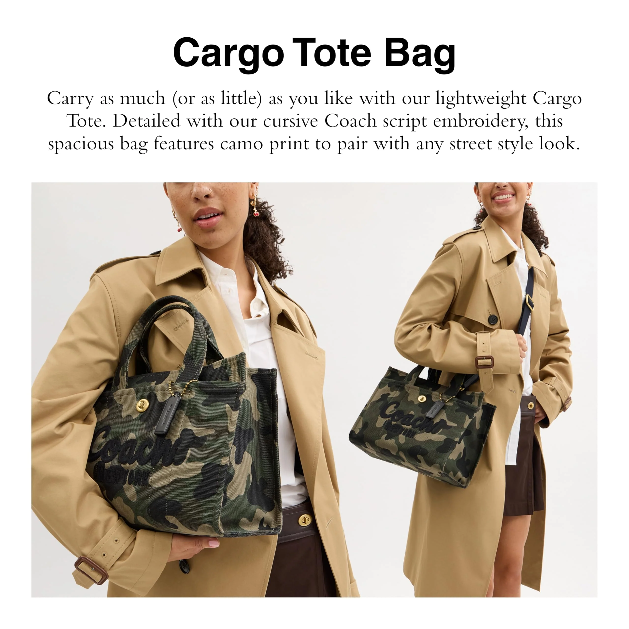 COACH Womens Cargo Tote Green Multi One Size - Image 7
