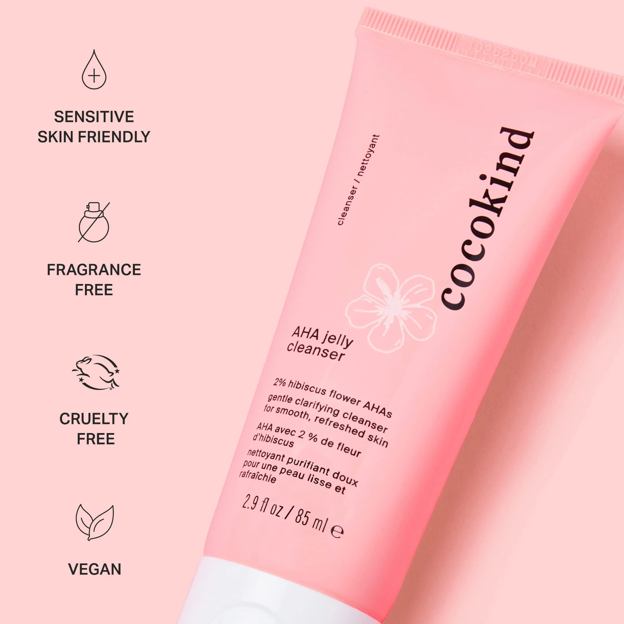 Cocokind AHA Jelly Cleanser, Gentle Face Wash and AHA BHA Cleanser with Hyaluronic Acid, Exfoliating Face Wash for Oily Skin - Image 2