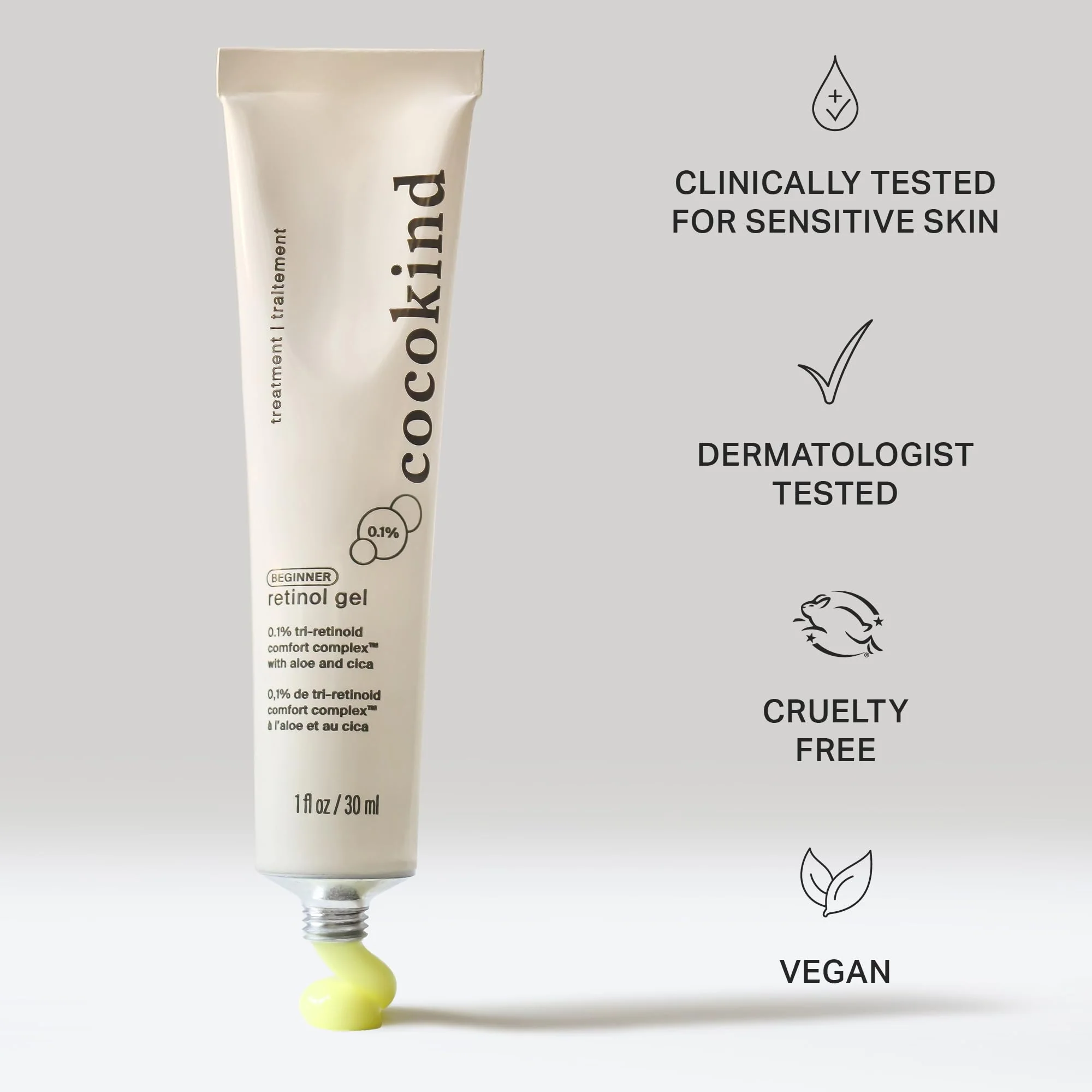Cocokind Beginner Retinol Gel 0.1%, Improve the Appearance of Fine Lines and Uneven Texture without Irritation, Aloe and Cica to Prevent Dryness, 1 fl oz - Image 6