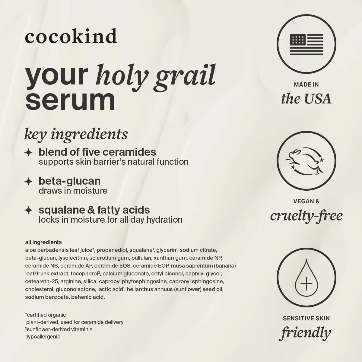 Cocokind Ceramide Barrier Serum, Hydrating Serum to Reduce Dryness, All Skin Types including Sensitive Skin, Fragrance Free, Cruelty Free, Jumbo Bottle, 2oz - Image 2