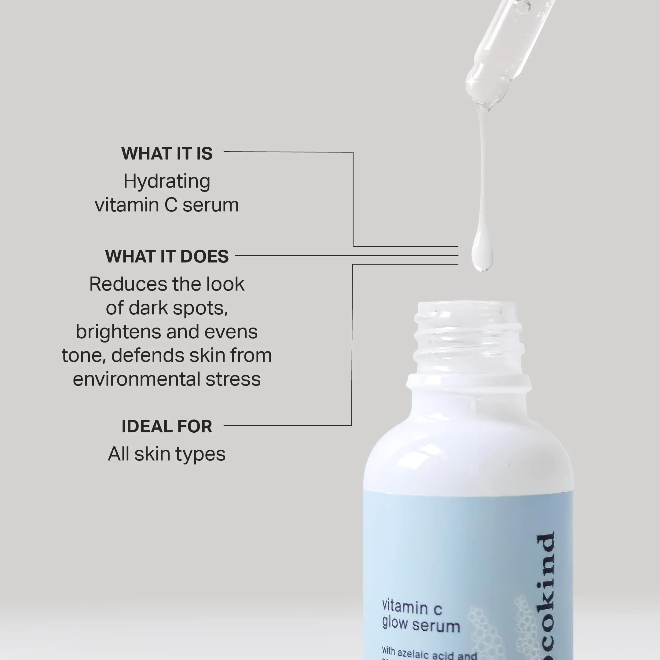 Cocokind Vitamin C Glow Serum with Azelaic Acid and Sea Grape Caviar for Bright and Even Skin, 1 Fl Oz - Image 6