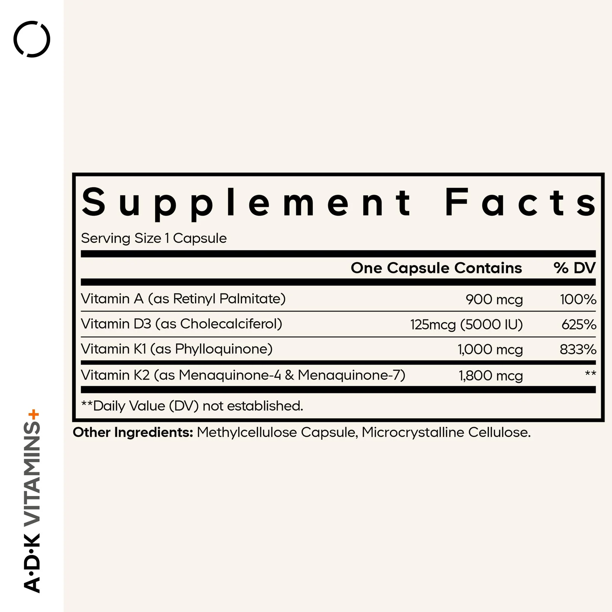 Codeage ADK Vitamins Supplement - Essential Vitamin A, D3 5000 IU, K1 & K2 (MK4 & MK7) - 6-Month Supply - 1 Capsule per Serving, Non-GMO, Gluten-Free - 2-Pack - Image 9