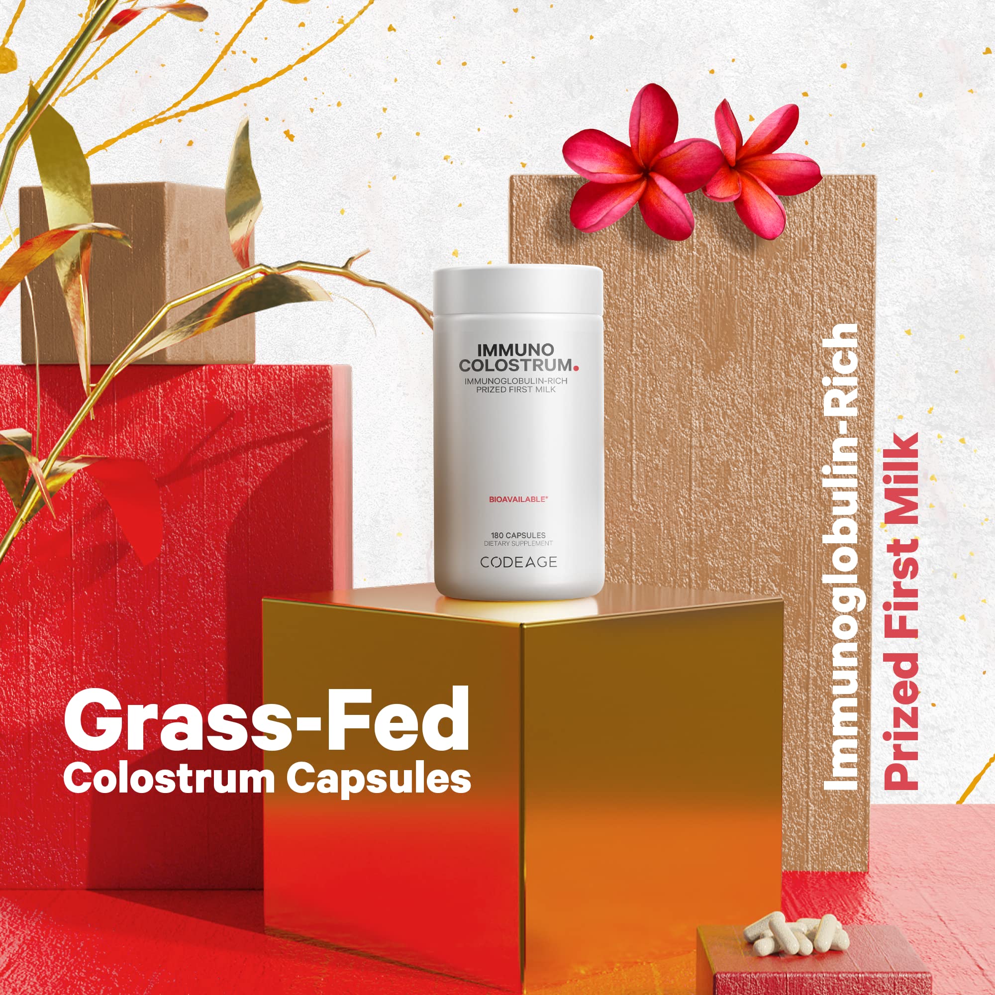 Codeage Colostrum Supplement, Grass-Fed Colostrum - Prized First Milk - Grass-Finished, Freeze-Dried - Vitamins, Immunoglobulins, Growth Factors - Non-GMO, Gluten-Free - 180 Capsules - Image 8