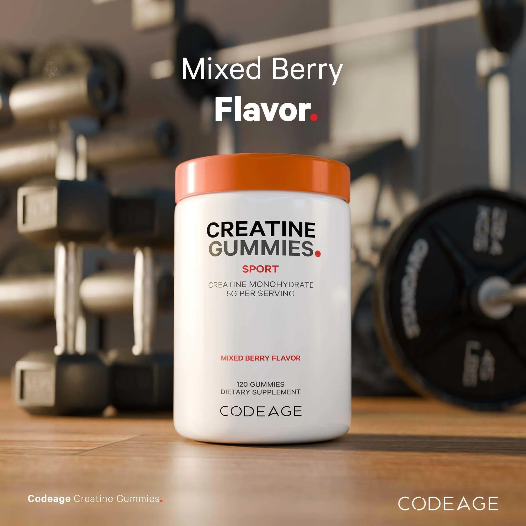 Codeage Creatine Monohydrate Gummies Supplement - 5000mg Creatine - AstraGin Panax & Astralagus - Sport Gummy - Mixed Berry Flavor - Kettlebell Shape Vitamins - Vegan - Non-GMO - 120 Gummies - Image 5