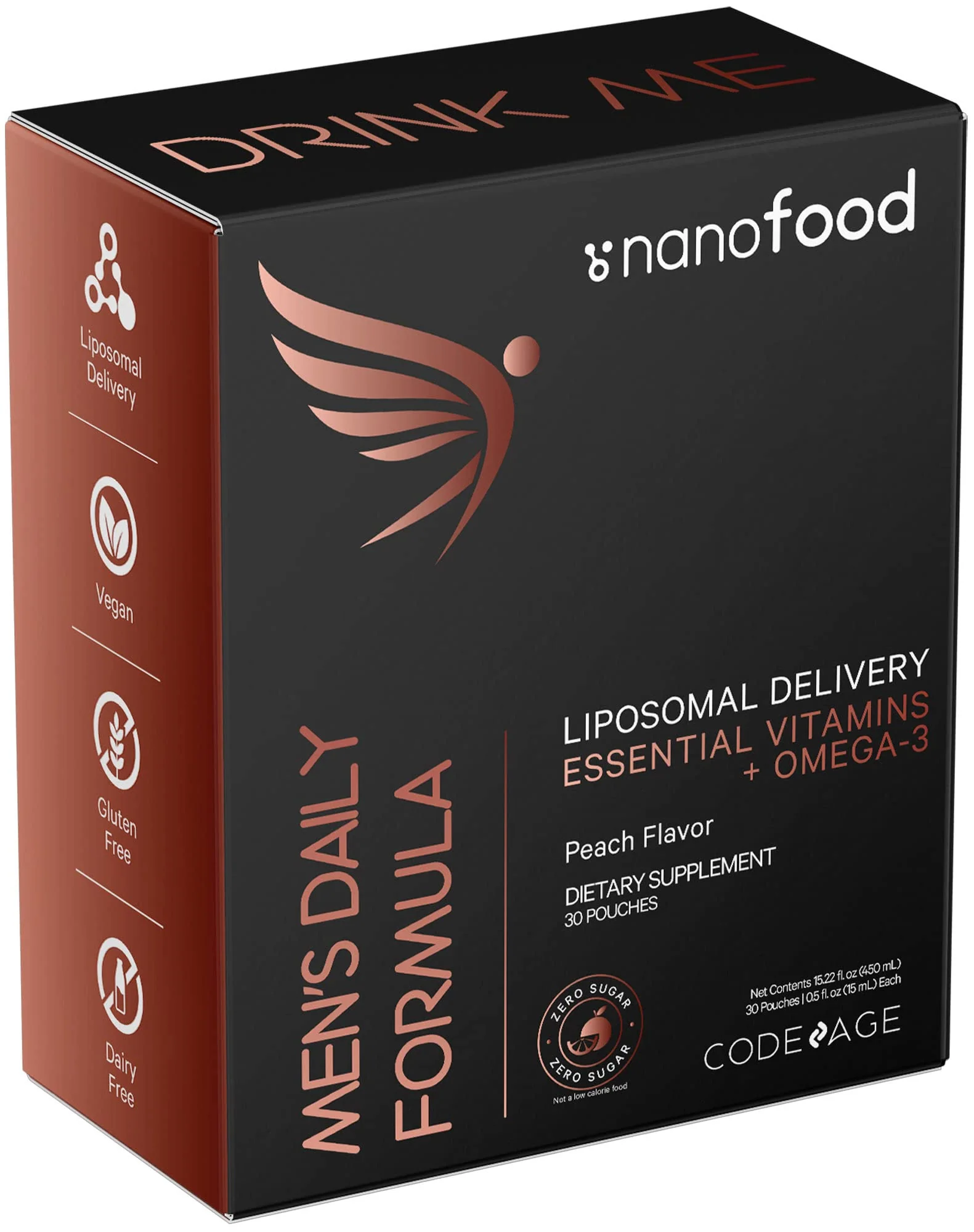 Codeage Daily Men Liquid Vitamins Supplement - Liposomal Multivitamin A, B, C, D, E, Biotin, Omega-3 & Omega-9 - Folate, Niacin, BlackBerry, Vegan - Sugar-Free & Non-GMO - 30 Pouches - Image 3