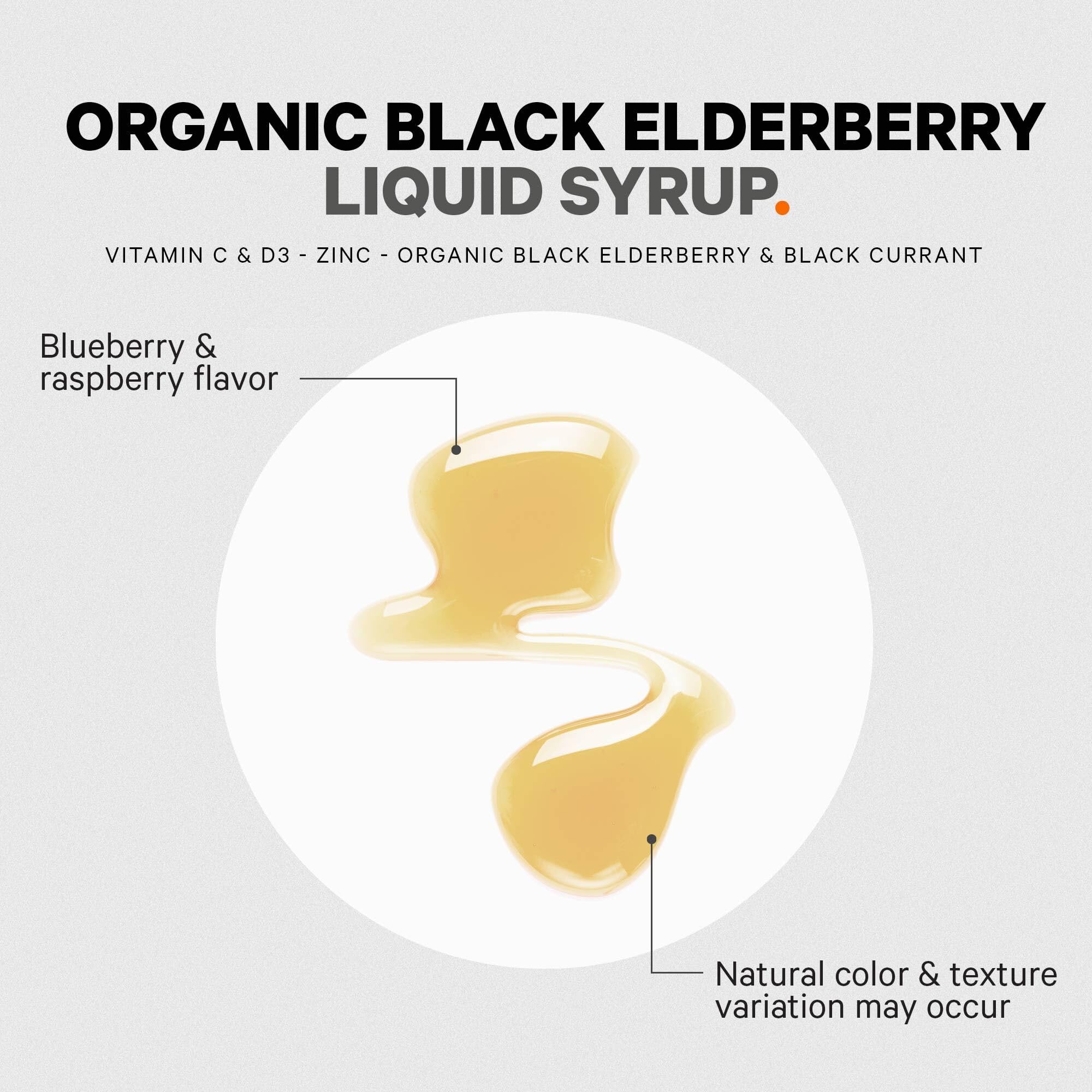 Codeage Elderberry Vitamins Pro - Organic Black Elderberry Liquid Drops - Vitamin C, D3, Zinc, Black Currant - 2-Month Supply - Black Sambucus Liquid - Supplement for Adults & Kids - 4 fl oz - Image 5