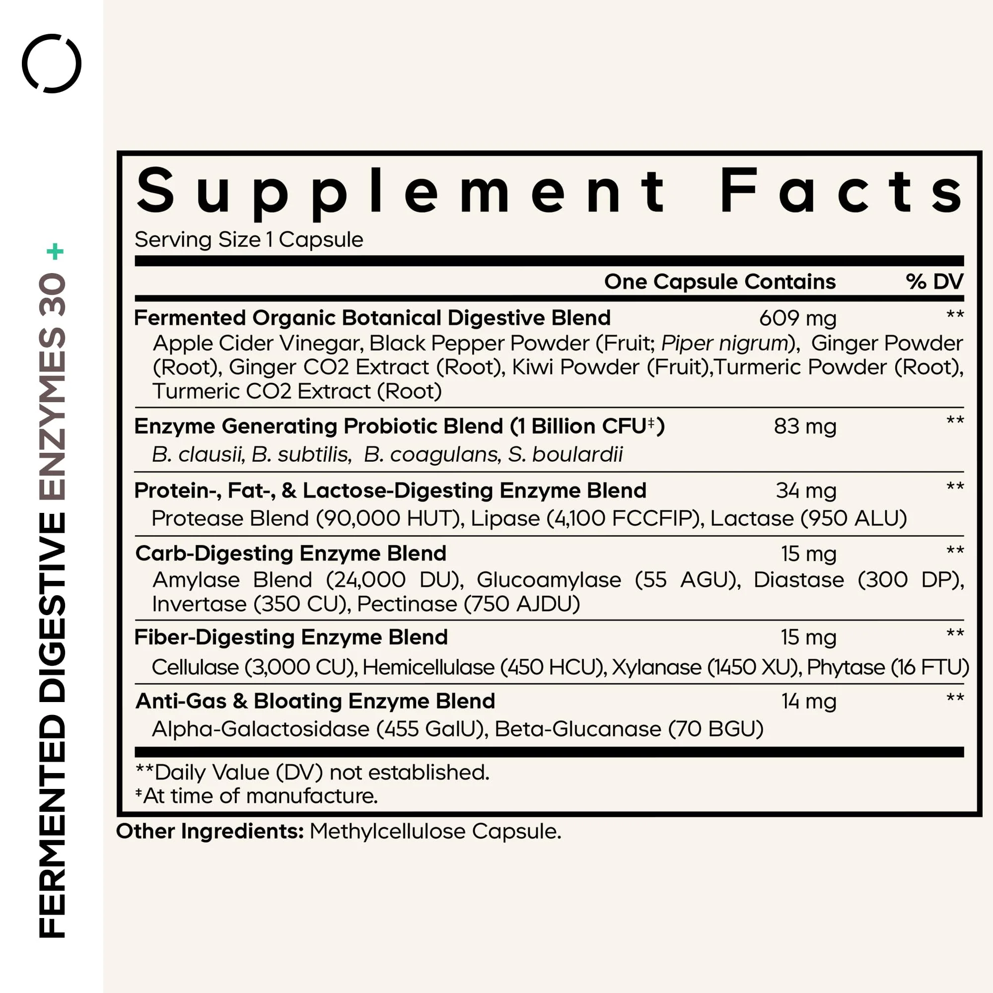 Codeage Fermented Digestive Enzymes Supplement - 14 Digestive Enzymes, Probiotics, Prebiotics, Fermented Botanicals, Plant-Based Multi Pancreatic Enzymes - 1 Capsule a Day - 30 Capsules - Image 9