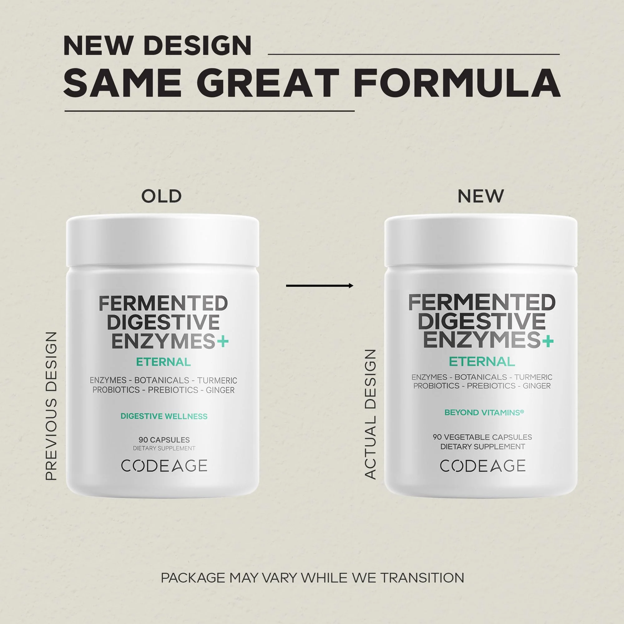 Codeage Fermented Digestive Enzymes Supplement 3-Month Supply - 14 Digestive Enzymes, Probiotics, Prebiotics, Fermented Botanicals, Plant-Based Multi Pancreatic Enzymes - 1 Capsule a Day - 2-Pack - Image 8