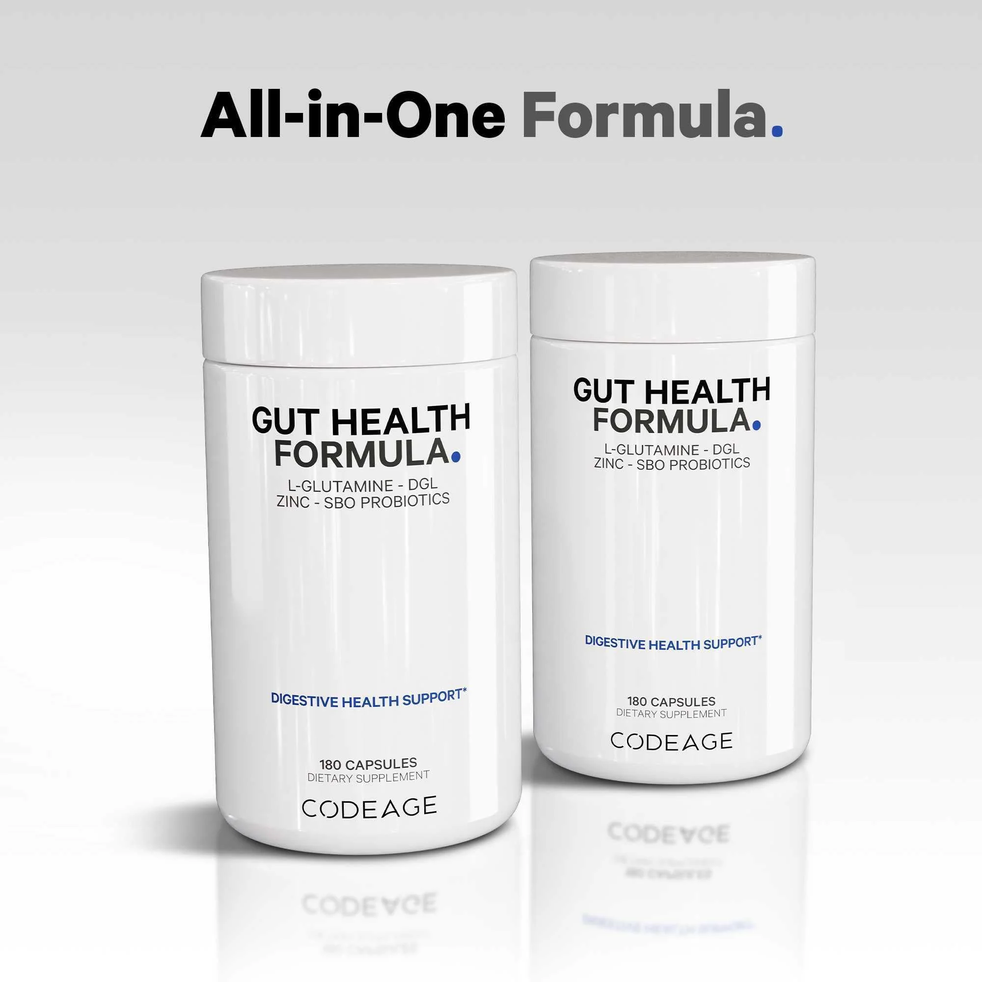 Codeage Gut Health Supplements Vegan Formula - L Glutamine, Zinc, Turkey Tail Mushroom Powder, Tonic Mushroom, Maitake, Micro Algae, Mineral, Licorice Root DGL - Probiotics, Prebiotics - 180 Capsules - Image 6