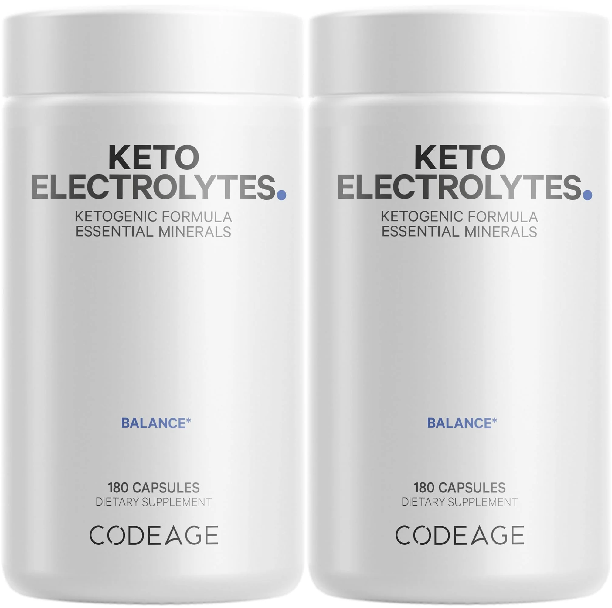 Codeage Keto Electrolytes Supplement – Vegan Electrolyte Tablets w Magnesium, Potassium, Calcium & Salt - Electrolyte Powder Salt Pills & Drink Hydration Supplements – Non-GMO, Keto Diet - 2 Pack