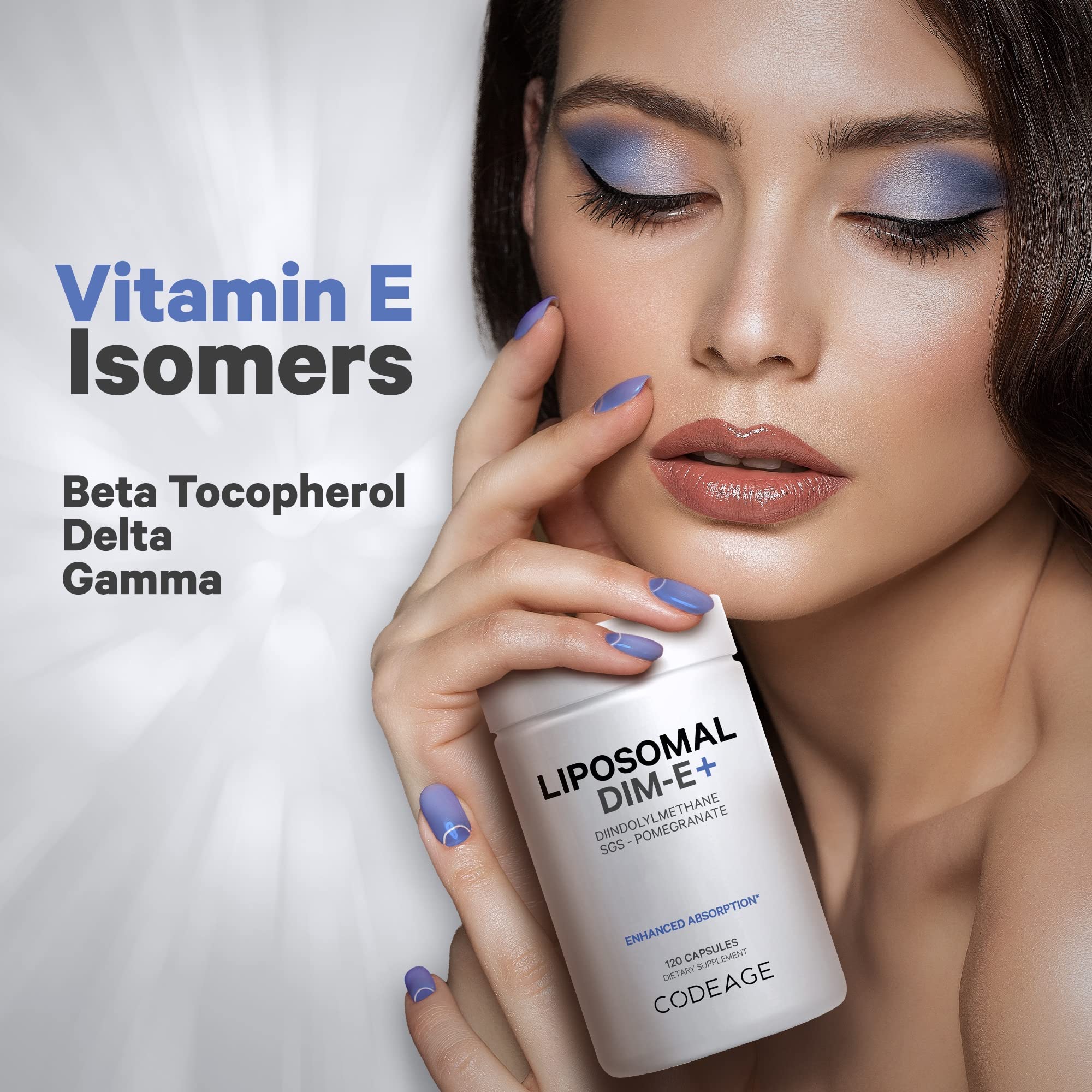 Codeage Liposomal DIM Supplement - 4 Months Supply of DIM Vitamins and SGS, Pomegranate, Broccoli, Vitamin E Isomers Tocopherols Alpha Beta Gamma Delta - Liposomal Formula - Gluten-Free - 120 Capsules - Image 6