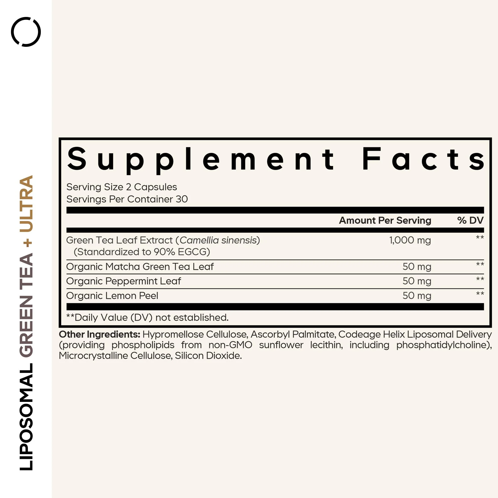 Codeage Liposomal Green Tea+ Ultra Potency - EGCG 90% Green Tea Extract, Organic Matcha Green Powder, Peppermint, Lemon Peel - Vegan, Non-GMO, Gluten-Free - Liposomal Delivery - 60 Capsules - Image 9