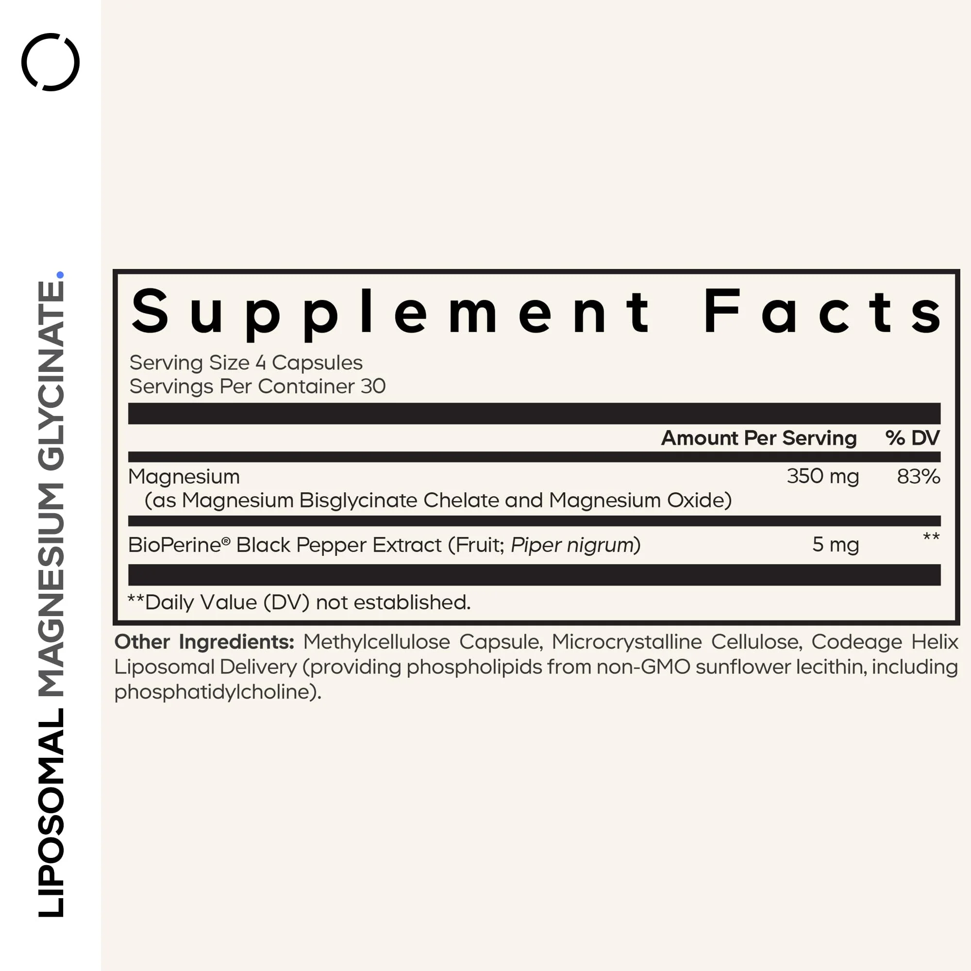 Codeage Liposomal Magnesium Glycinate Supplement - Magnesium Bisglycinate Pills - BioPerine Black Pepper - Liposomal Delivery - Non-GMO, Gluten-Free Mineral - 120 Capsules - Image 9