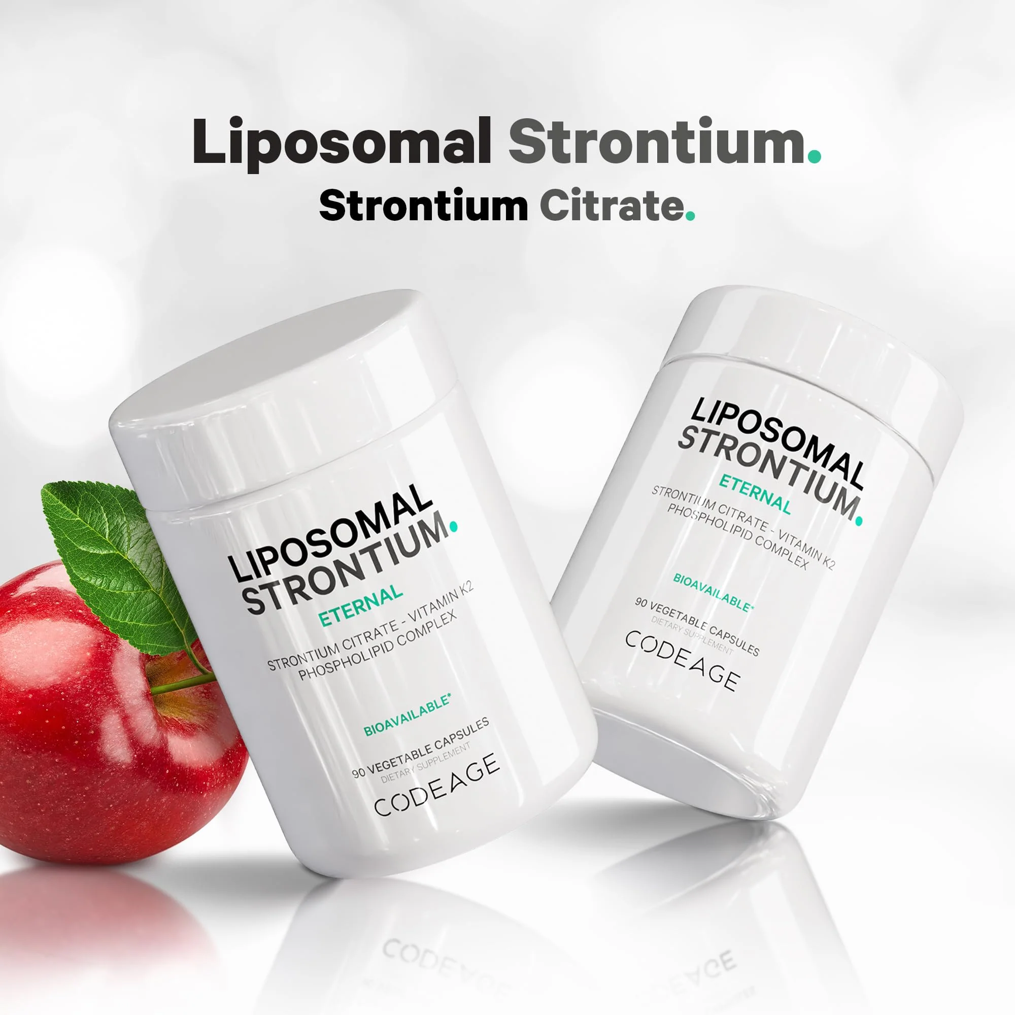 Codeage Liposomal Strontium Supplement - Strontium Citrate, Vitamin K2 MK-7, Liposomal Delivery, Non-GMO, Gluten-Free - 90 Capsules - Image 6