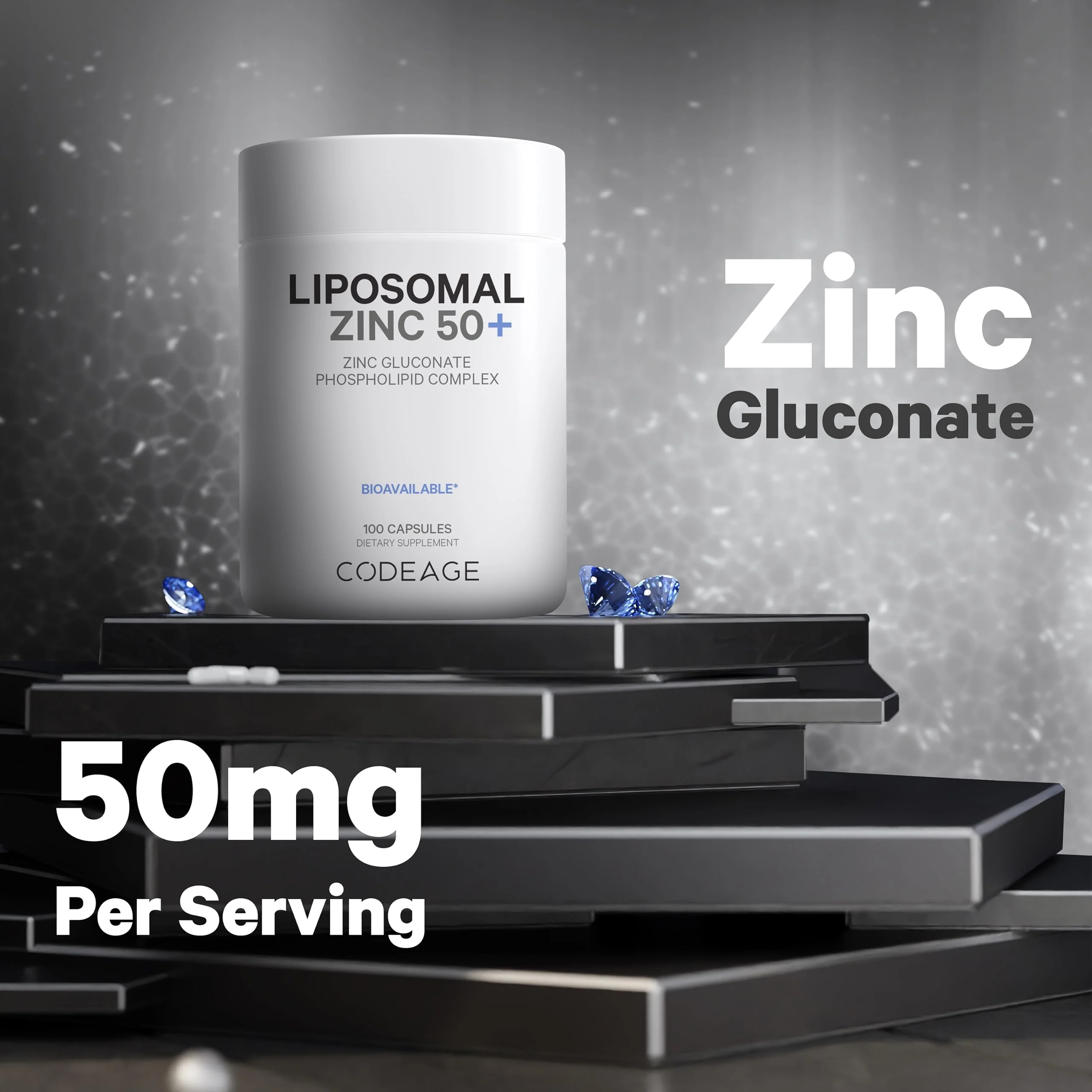 Codeage Liposomal Zinc Supplement – 3 Month Supply – One Per Day - 50 mg Zinc Gluconate Vitamin Pills - Essential Mineral Supplements Liposomal Delivery Matrix - Vegan Non-GMO - 100 Capsules - Image 8