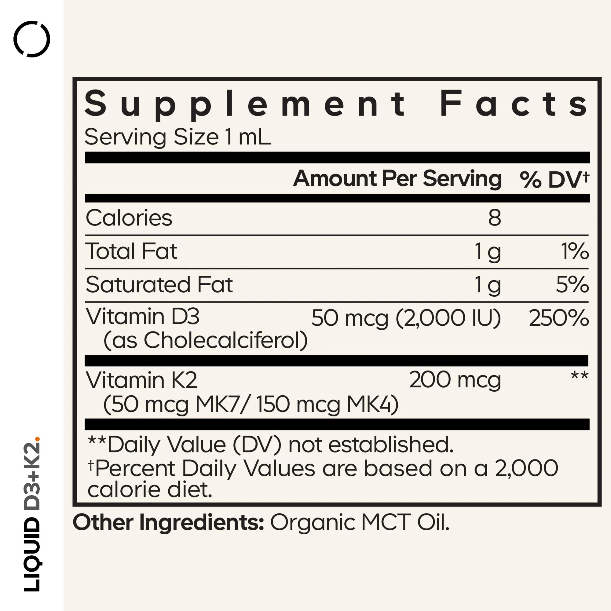 Codeage Liquid D3+K2 Vitamins USDA Organic - Vitamin D3 2000 IU, Vitamin K2 (MK4 & MK7) Liquid Drops - Immune Support - Unflavored - Organic MCT Oil - Non-GMO - 1 fl oz - Image 9