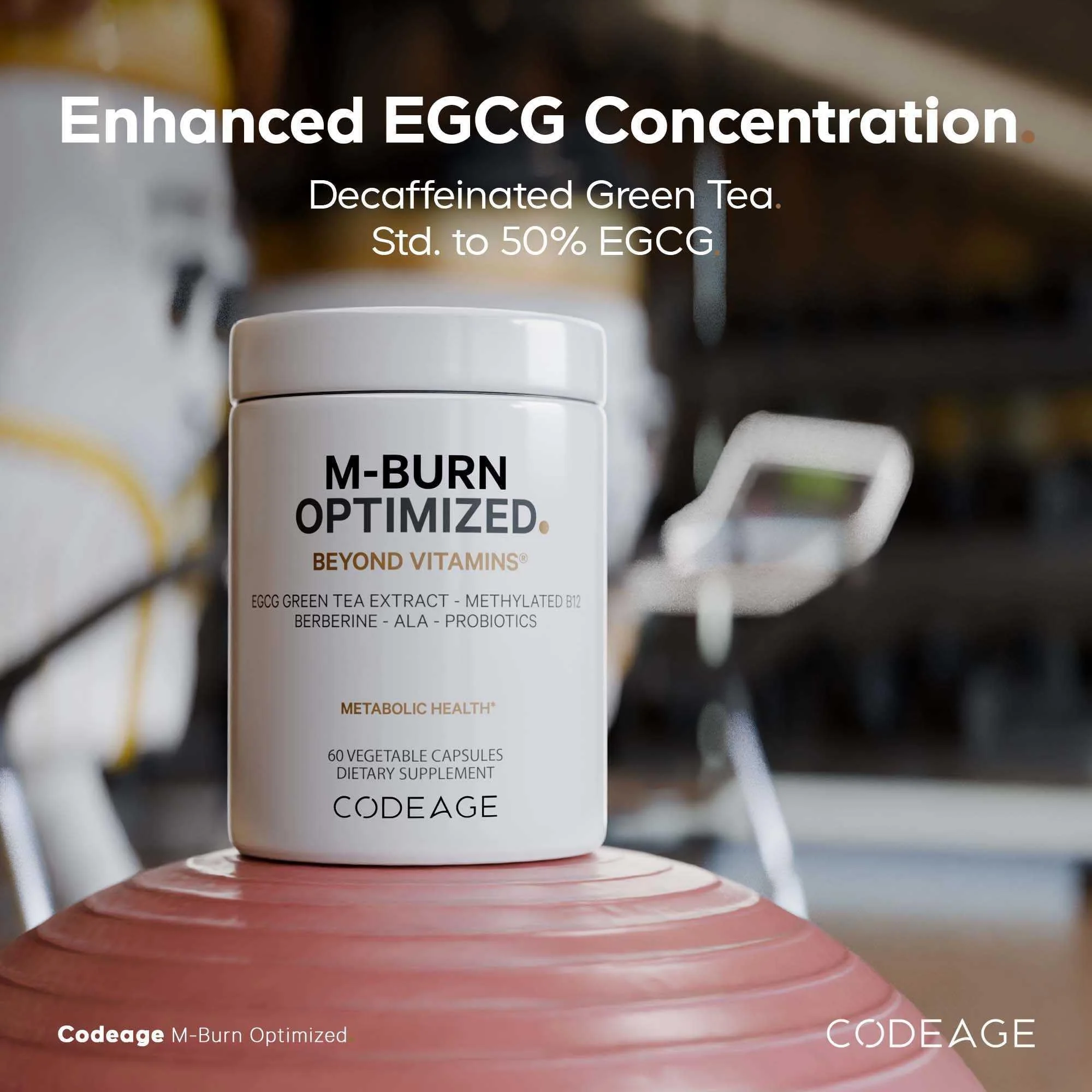 Codeage M-Burn Optimized Supplement - Decaffeinated Green Tea Std. to 50% EGCG, Berberine, Akkermansia, Vitamin B12 - Probiotics - Vitamins - 60 Capsules - Image 7