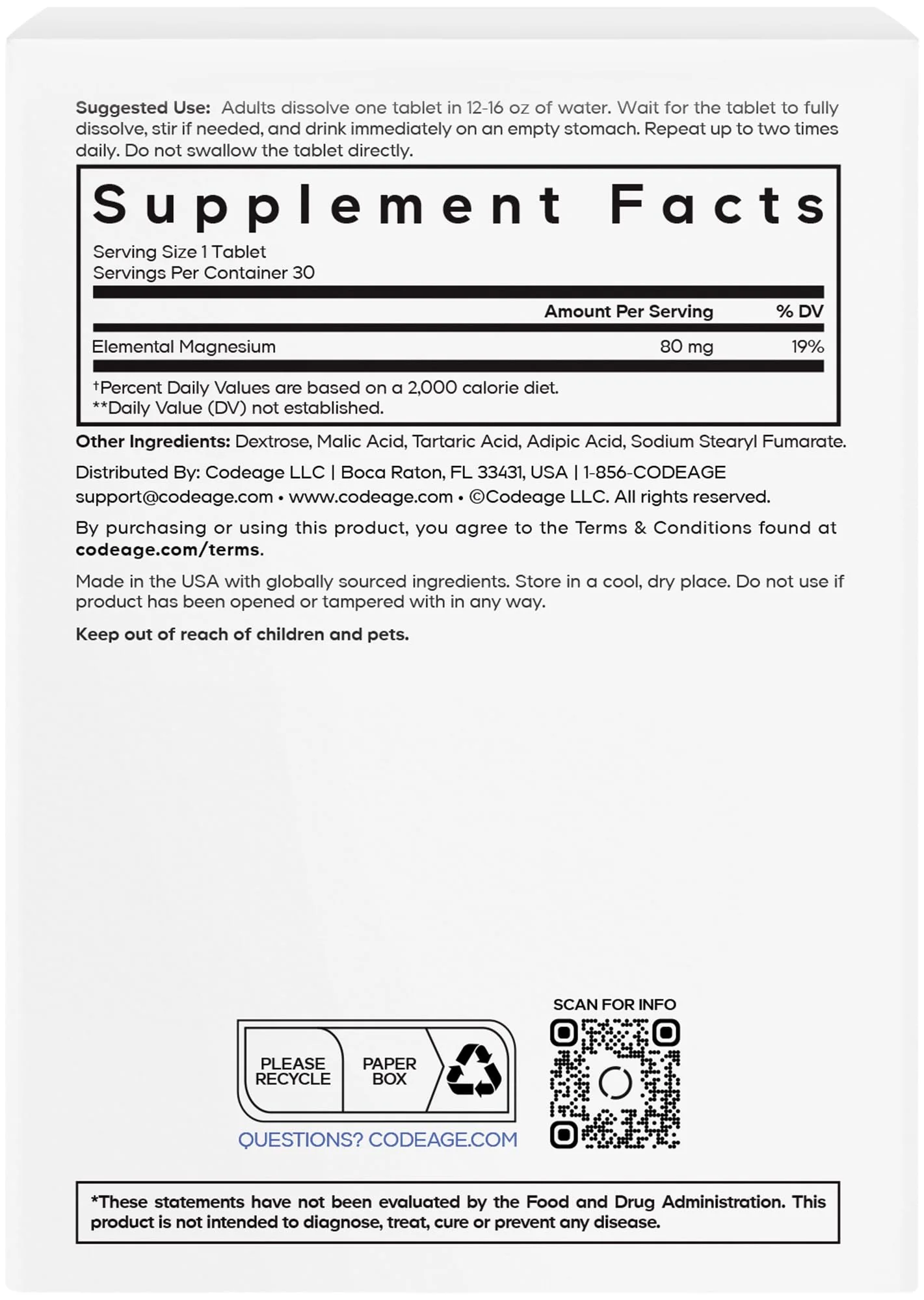 Codeage Molecular Hydrogen Supplement - Fast-Dissolving 12 PPM Hydrogen Water Tablets with Elemental Magnesium - Hydration Tablet Body Function - Unflavored, Vegan, Non-GMO, Gluten-Free - 30 Tablets - Image 9