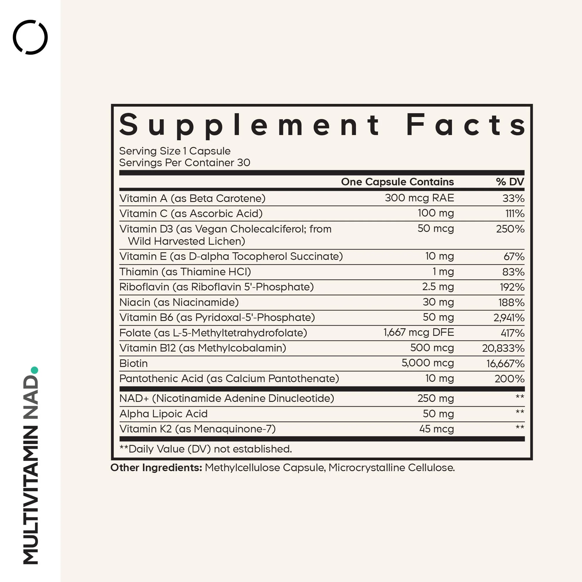 Codeage Multivitamin NAD Supplement - NAD+ Energy & Healthy Aging Support - Vitamin D3 K2, P5P, Methylated B12, Alpha Lipoic Acid, Folate, Riboflavin, Biotin, B Complex Pills - Non-GMO - 30 Capsules - Image 9