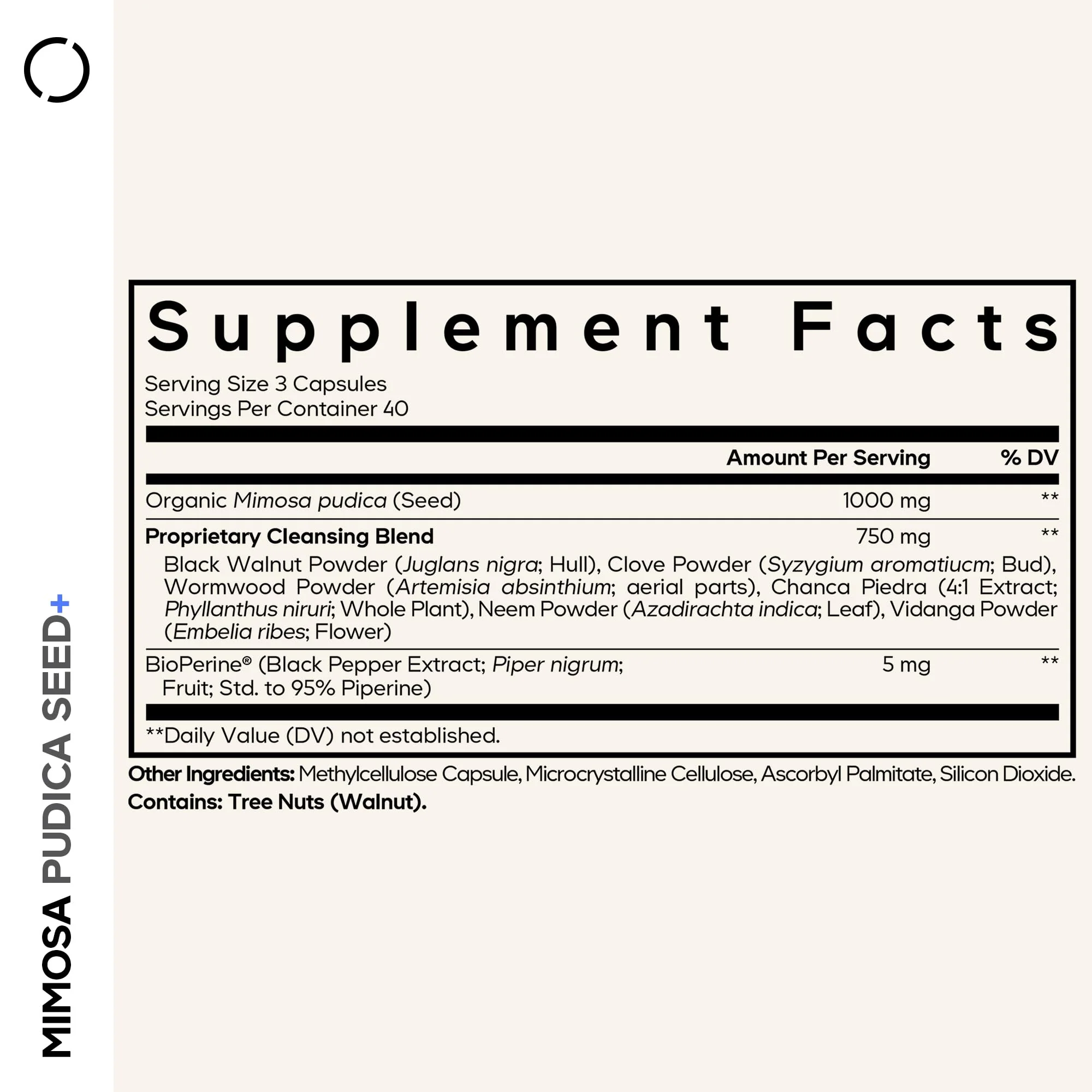 Codeage Organic Mimosa Pudica Seed Capsules - Mimosa Pudica Seeds Supplement - Black Walnut, Cloves, Vidanga, Neem, BioPerine - All in One - Sensitive Plant Pills - Non-GMO & Vegan - 120 Capsules - Image 9