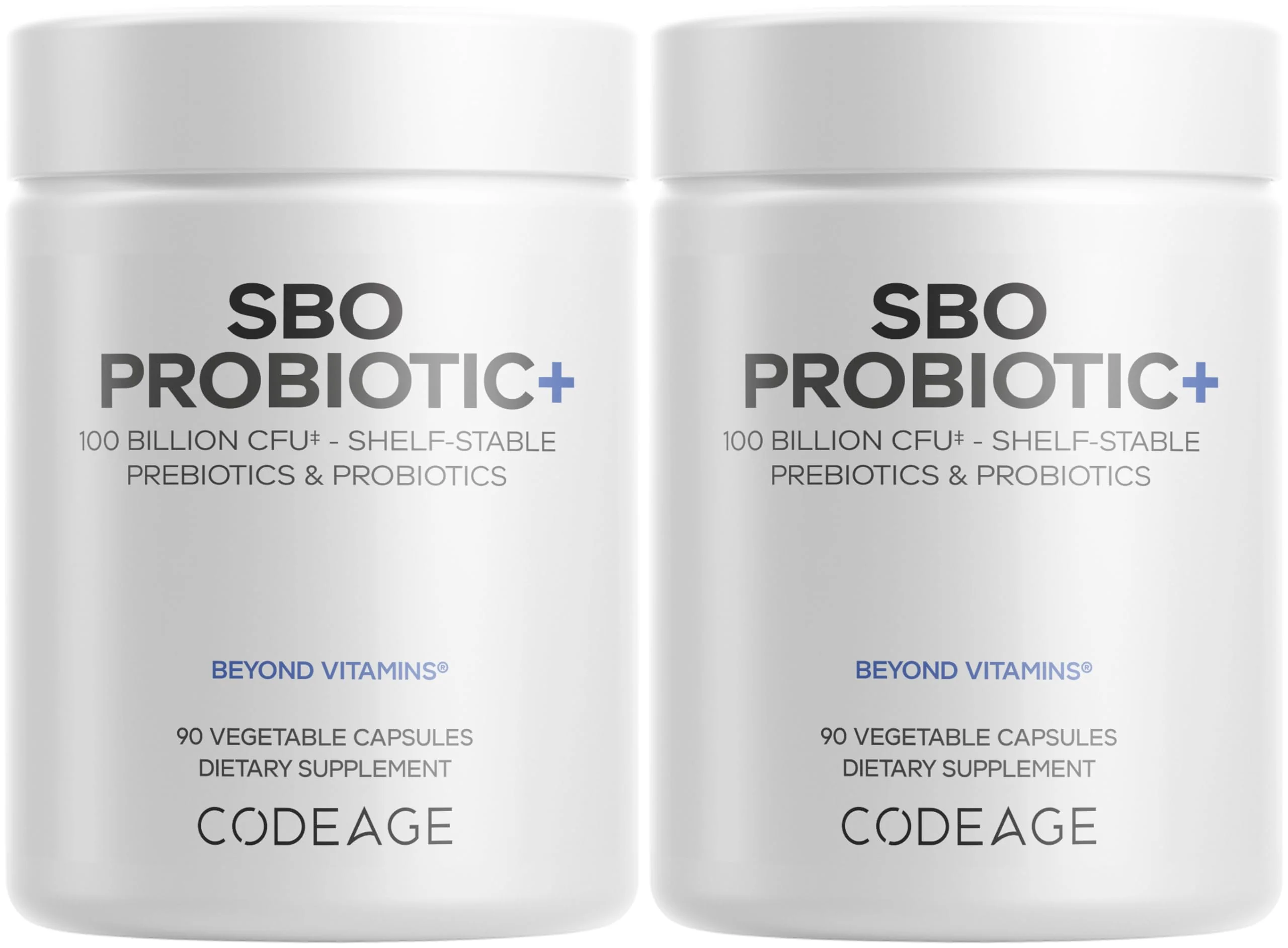 Codeage SBO Probiotics, 100 Billion CFUs Per Serving, Multi Strain Soil Based Organisms Blend and Organic Fermented Botanical Blend, Shelf-Stable - 2 Pack