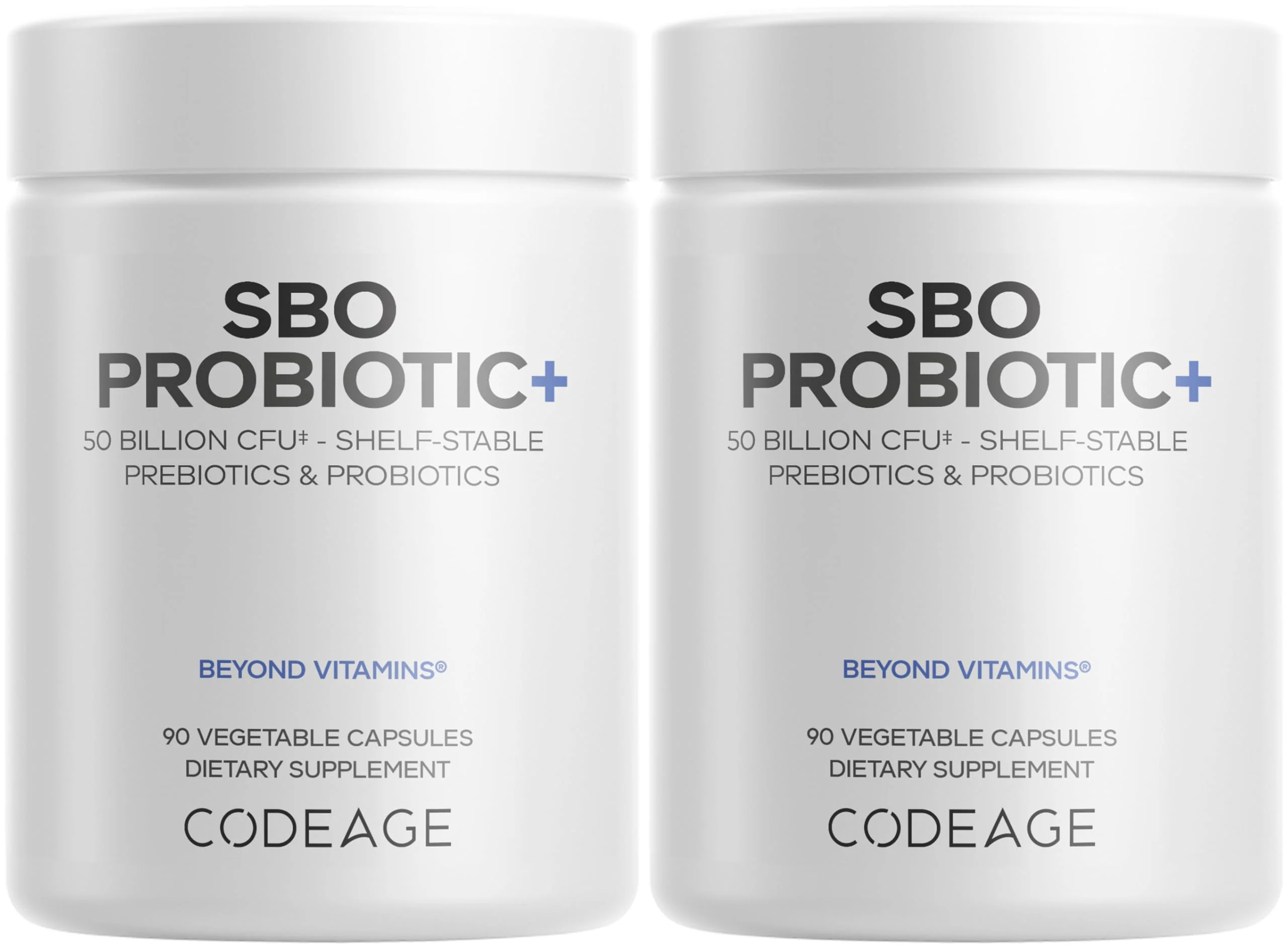 Codeage SBO Probiotics, 50 Billion CFUs Per Serving, Multi Strain Soil Based Organisms Blend and Organic Fermented Botanical Blend, Shelf-Stable - 2 Pack