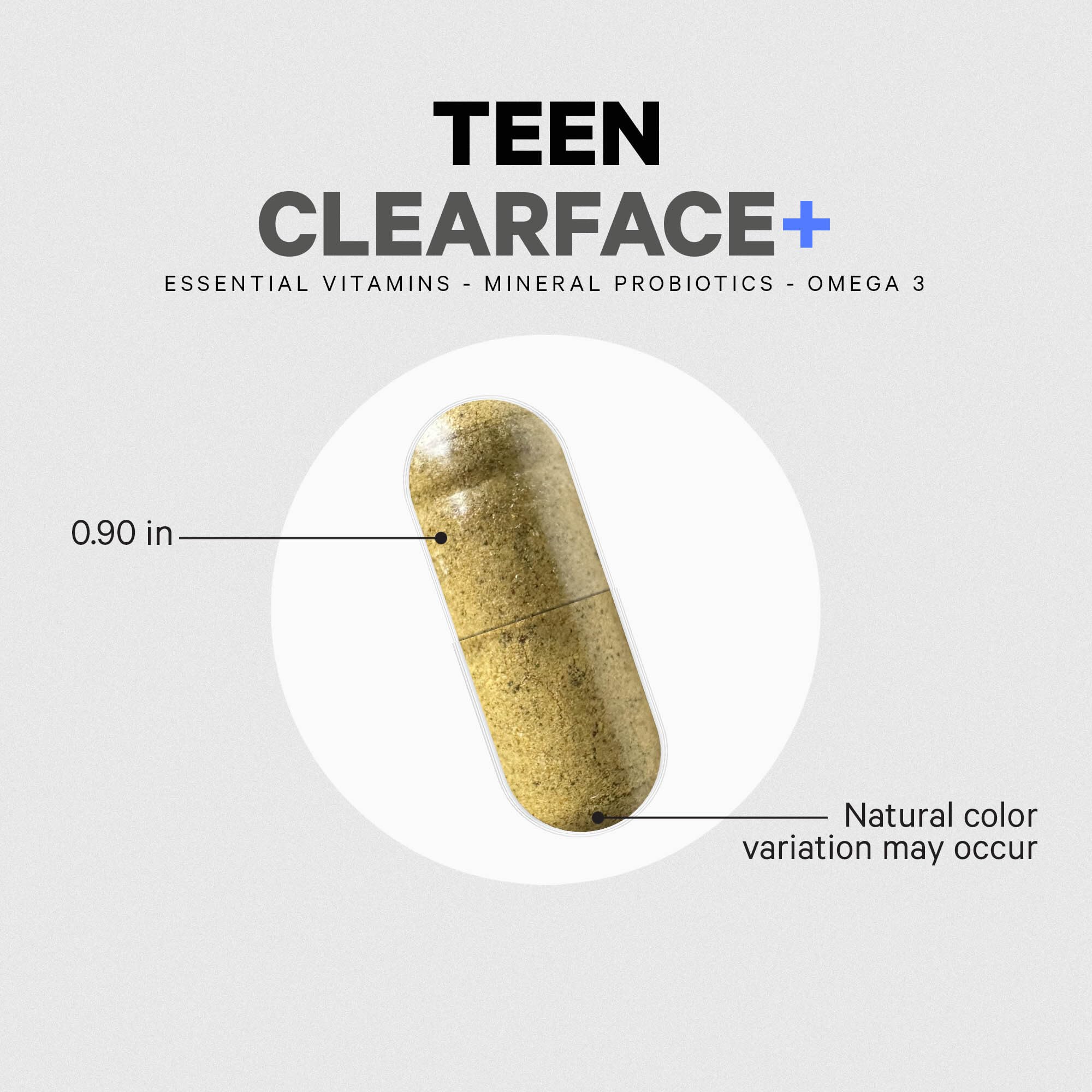 Codeage Teen Clearface Adolescent Face, Skin & Pimples, Vitamins A, C, D3, E, Pantothenic Acid, Niacin, Zinc Supplement Teenagers, Probiotics, L-Lysine, Omega-3, Oily Skin, Pores, Spots - 60 Capsules - Image 3