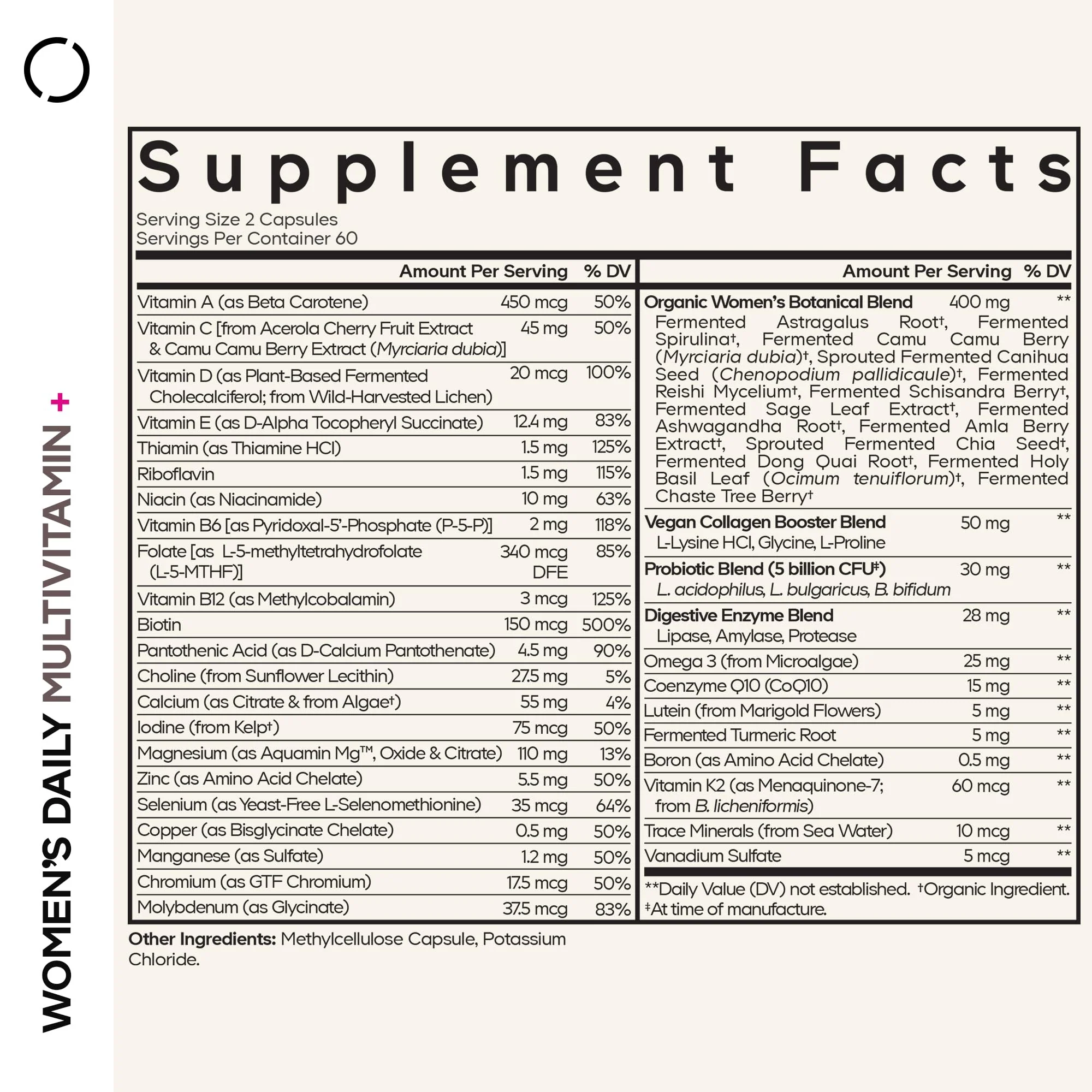 Codeage Women’s Daily Multivitamin, 25+ Vitamins & Minerals, Fermented, Organic Whole Foods, Probiotics Supplement - Vitamin A, B, C, D, E & K, Omega 3, Zinc – Vegan - 2 Pack - Image 9