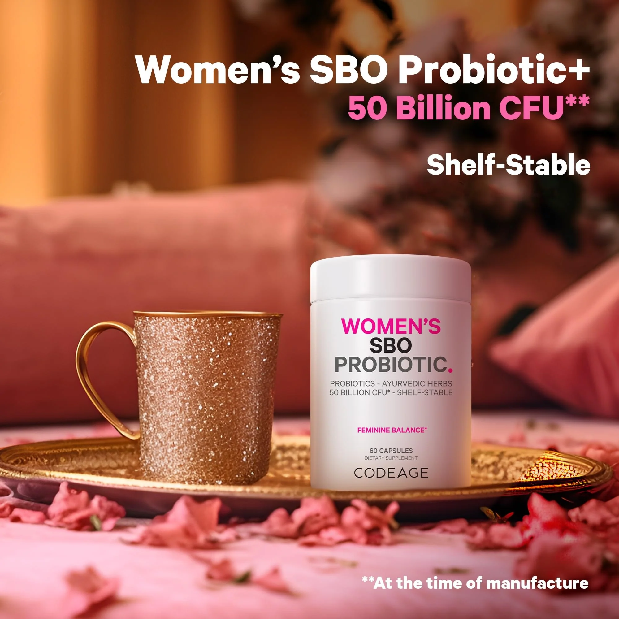 Codeage Women’s Probiotics Supplement - 50 Billion CFUs - SBO Probiotics & Prebiotics - Cranberries - Feminine Health - Fermented Botanical Blend, Whole Food Supplement - Vegan, Non-GMO - 2 Pack - Image 8