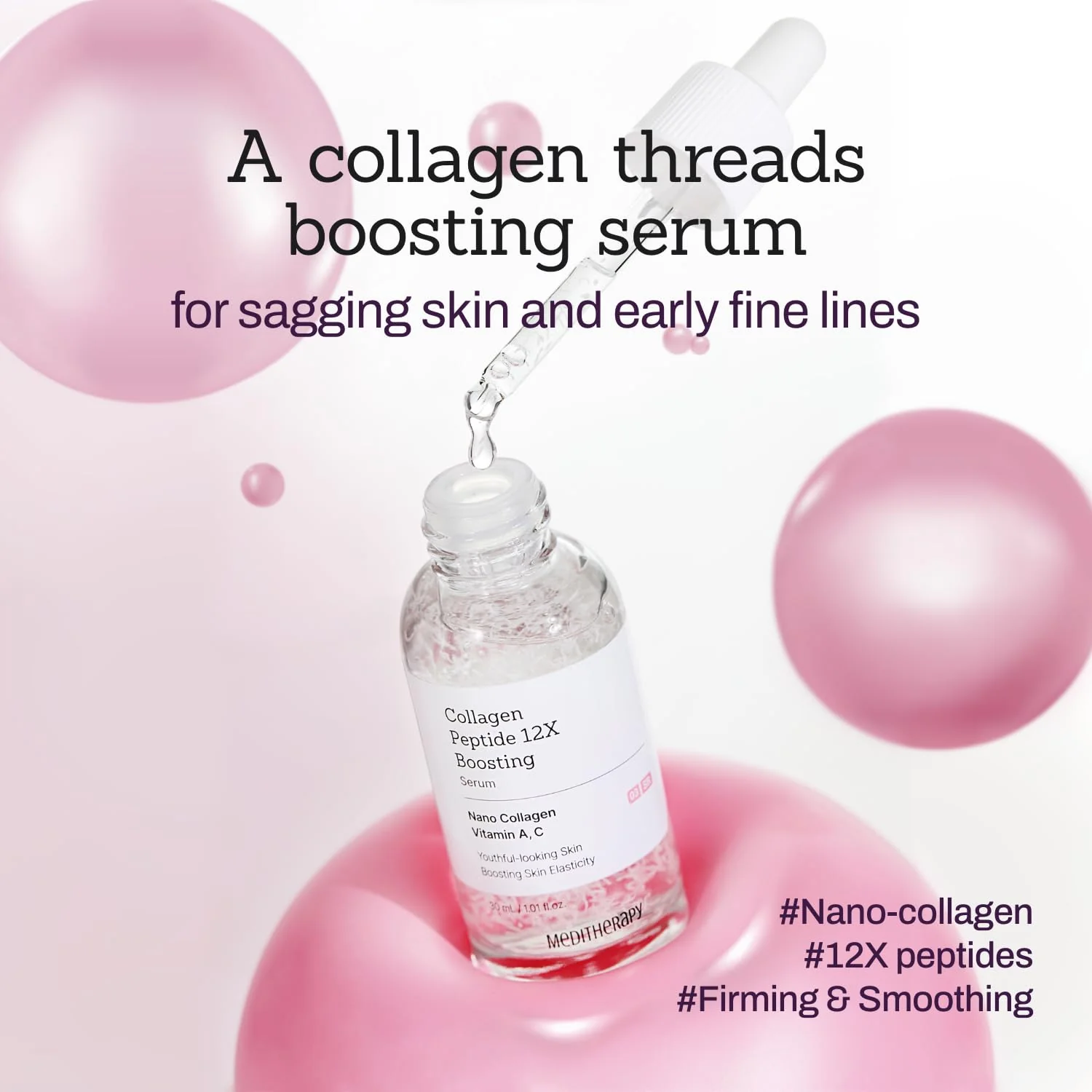 Collagen Peptide 12X Boosting Serum, Enhances Skin Elasticity & Reduces Deep Wrinkles, Promotes Collagen Production for Firm and Youthful Skin, Korean Skincare, 1.01 fl.oz - Image 8