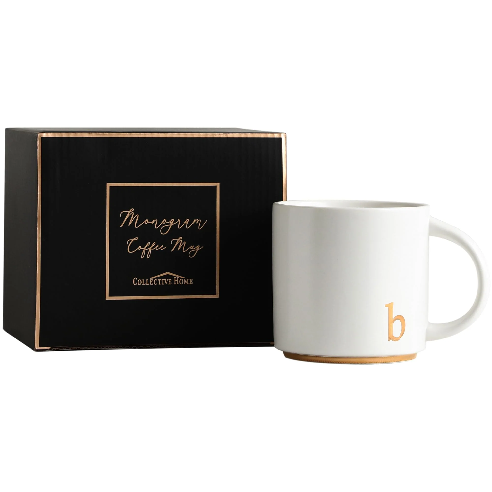 COLLECTIVE HOME - Monogram Ceramic Mugs, 15 oz Golden Initial Coffee Cups, Elegant Alphabet Tea Mugs, Elegant Personalized Mug with Gift Box, Luxurious Cups for Office and Home (b) - Image 7