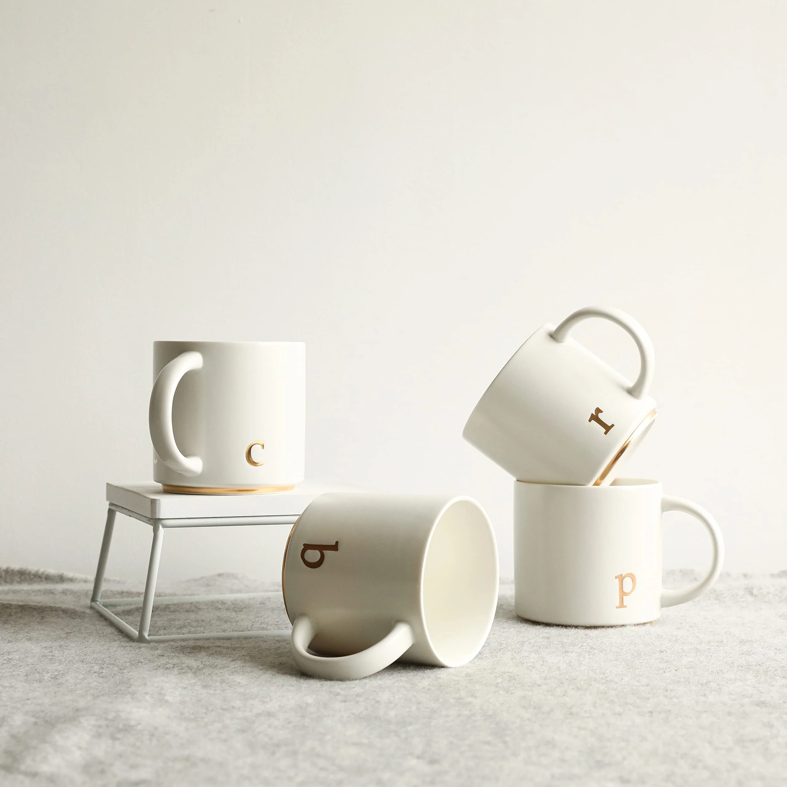 COLLECTIVE HOME - Monogram Ceramic Mugs, 15 oz Golden Initial Coffee Cups, Elegant Alphabet Tea Mugs, Elegant Personalized Mug with Gift Box, Luxurious Cups for Office and Home (c) - Image 6
