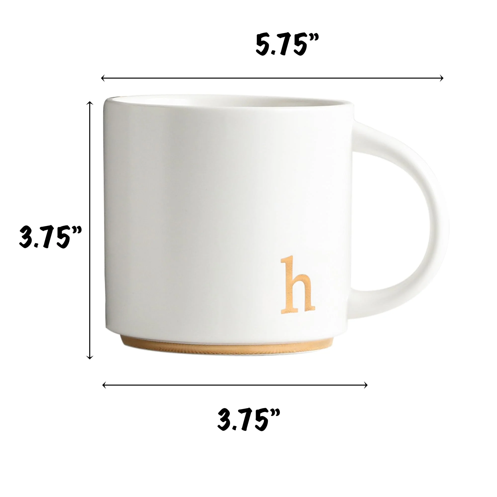 COLLECTIVE HOME - Monogram Ceramic Mugs, 15 oz Golden Initial Coffee Cups, Elegant Alphabet Tea Mugs, Elegant Personalized Mug with Gift Box, Luxurious Cups for Office and Home (h) - Image 5
