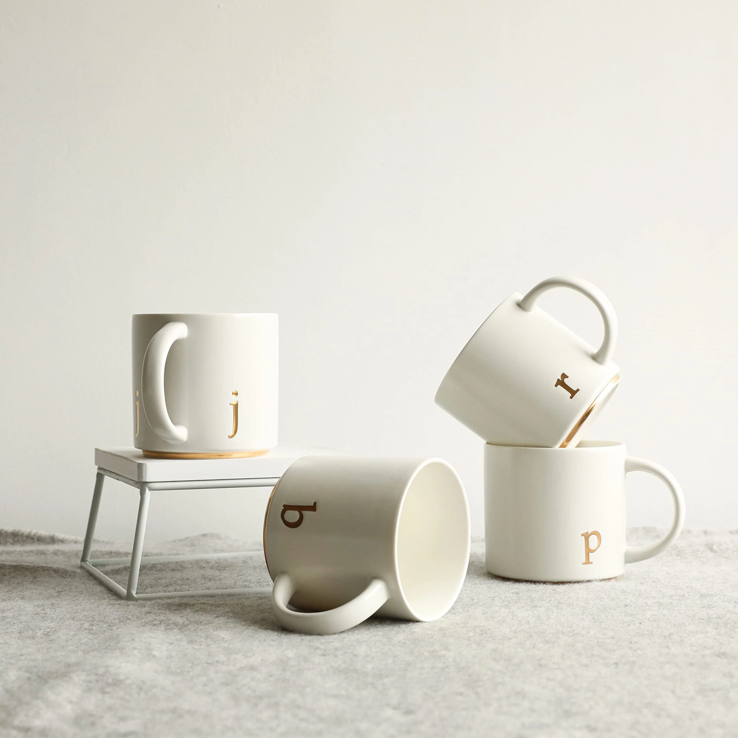 COLLECTIVE HOME - Monogram Ceramic Mugs, 15 oz Golden Initial Coffee Cups, Elegant Alphabet Tea Mugs, Elegant Personalized Mug with Gift Box, Luxurious Cups for Office and Home (j) - Image 6