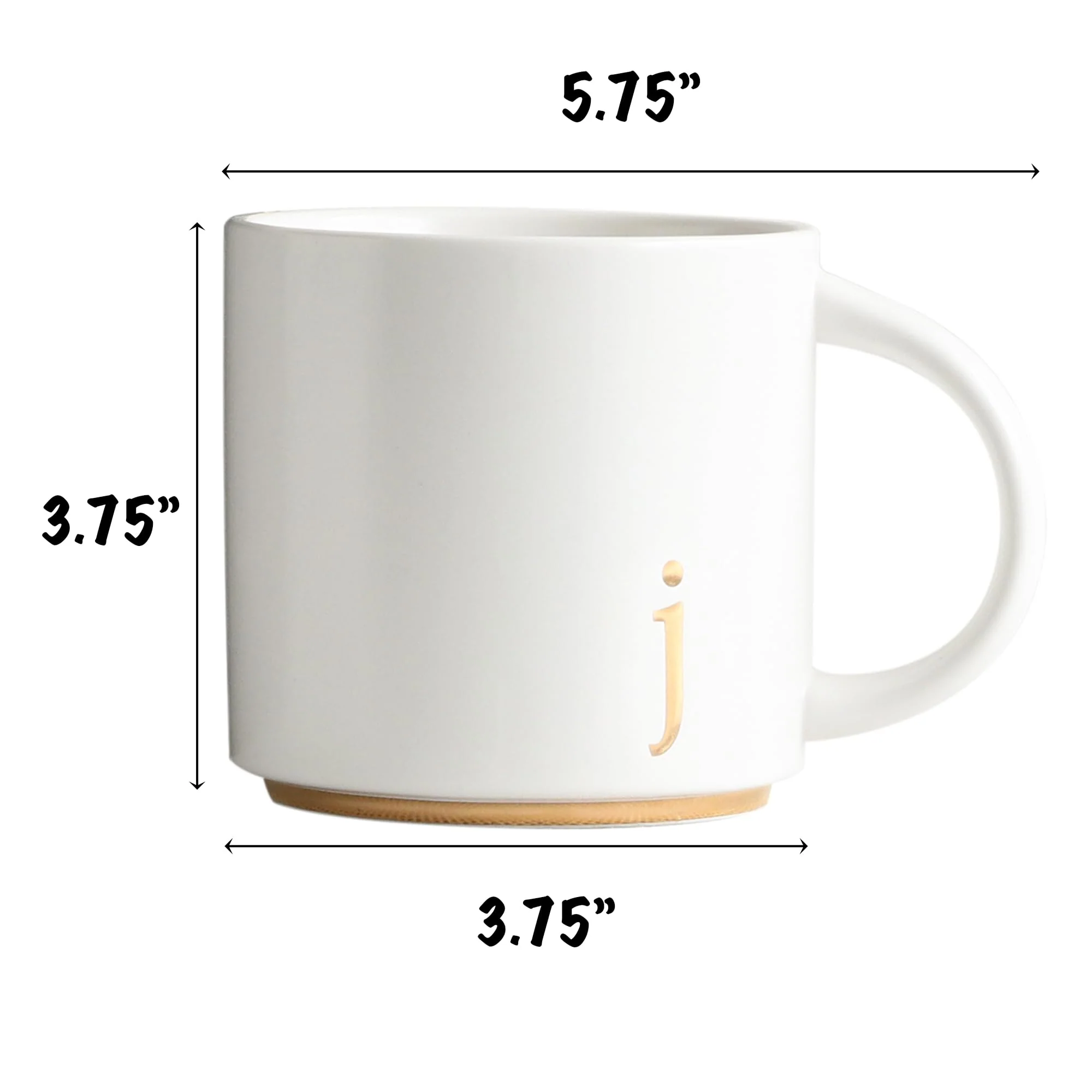 COLLECTIVE HOME - Monogram Ceramic Mugs, 15 oz Golden Initial Coffee Cups, Elegant Alphabet Tea Mugs, Elegant Personalized Mug with Gift Box, Luxurious Cups for Office and Home (j) - Image 9
