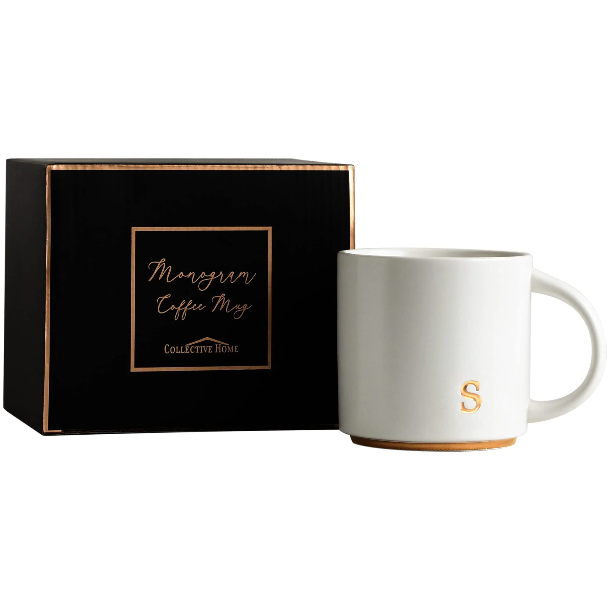 COLLECTIVE HOME - Monogram Ceramic Mugs, 15 oz Golden Initial Coffee Cups, Elegant Alphabet Tea Mugs, Elegant Personalized Mug with Gift Box, Luxurious Cups for Office and Home (s) - Image 6