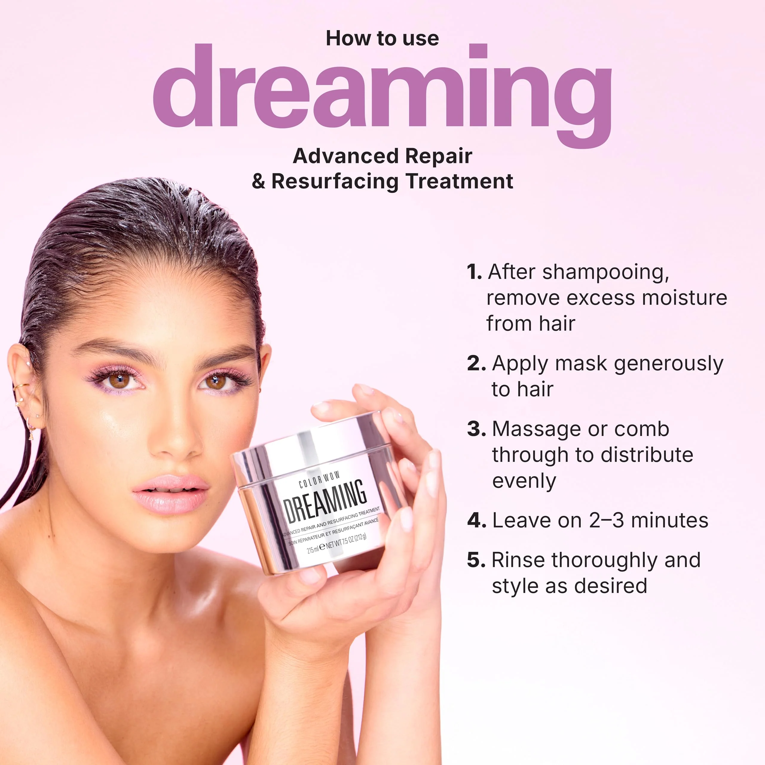 COLOR WOW Dreaming Advanced Repair and Resurfacing Treatment| Hair Mask for Anti-Frizz, Anti-Damage, Delivers Flawless Strands - Image 5