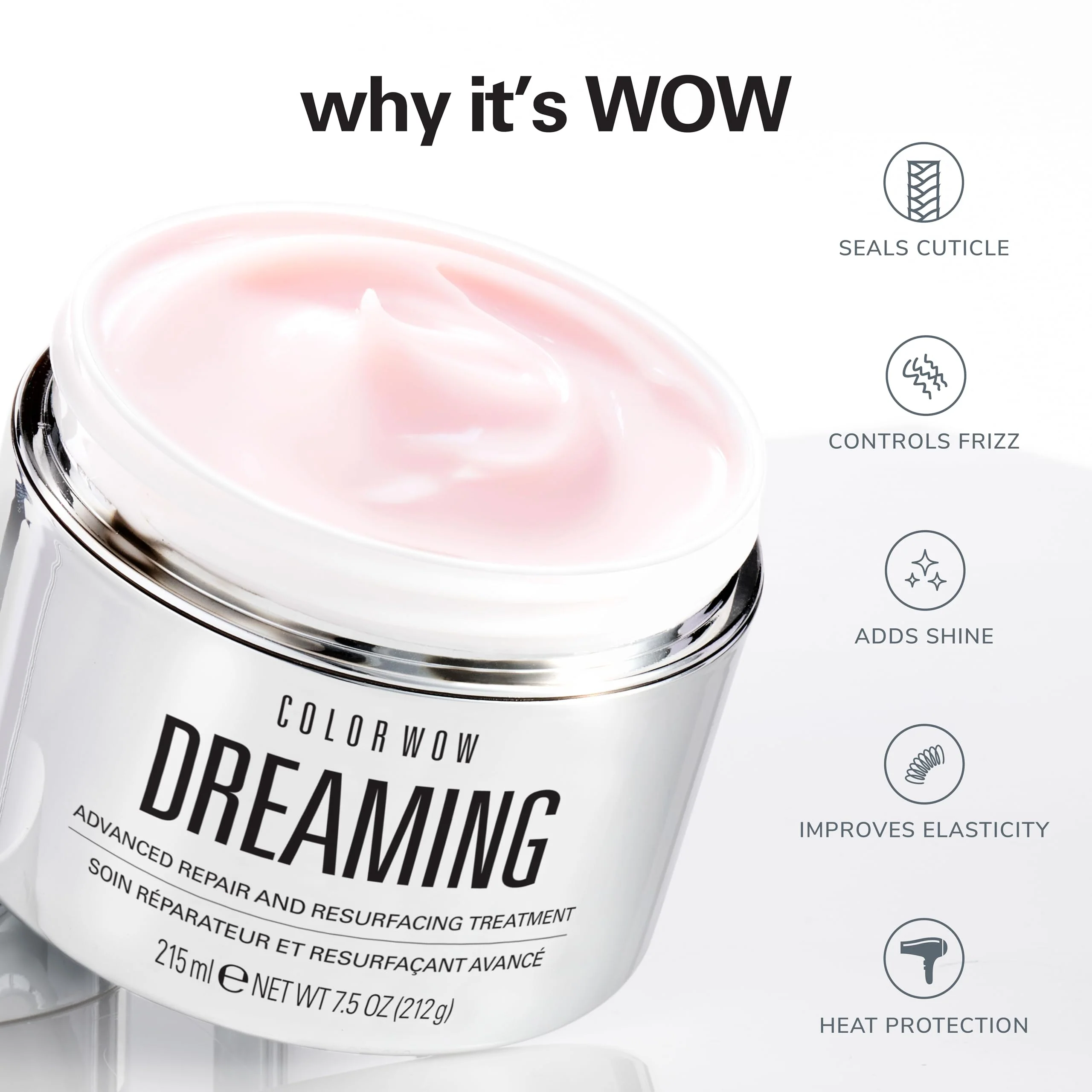 COLOR WOW Dreaming Advanced Repair and Resurfacing Treatment| Hair Mask for Anti-Frizz, Anti-Damage, Delivers Flawless Strands - Image 6