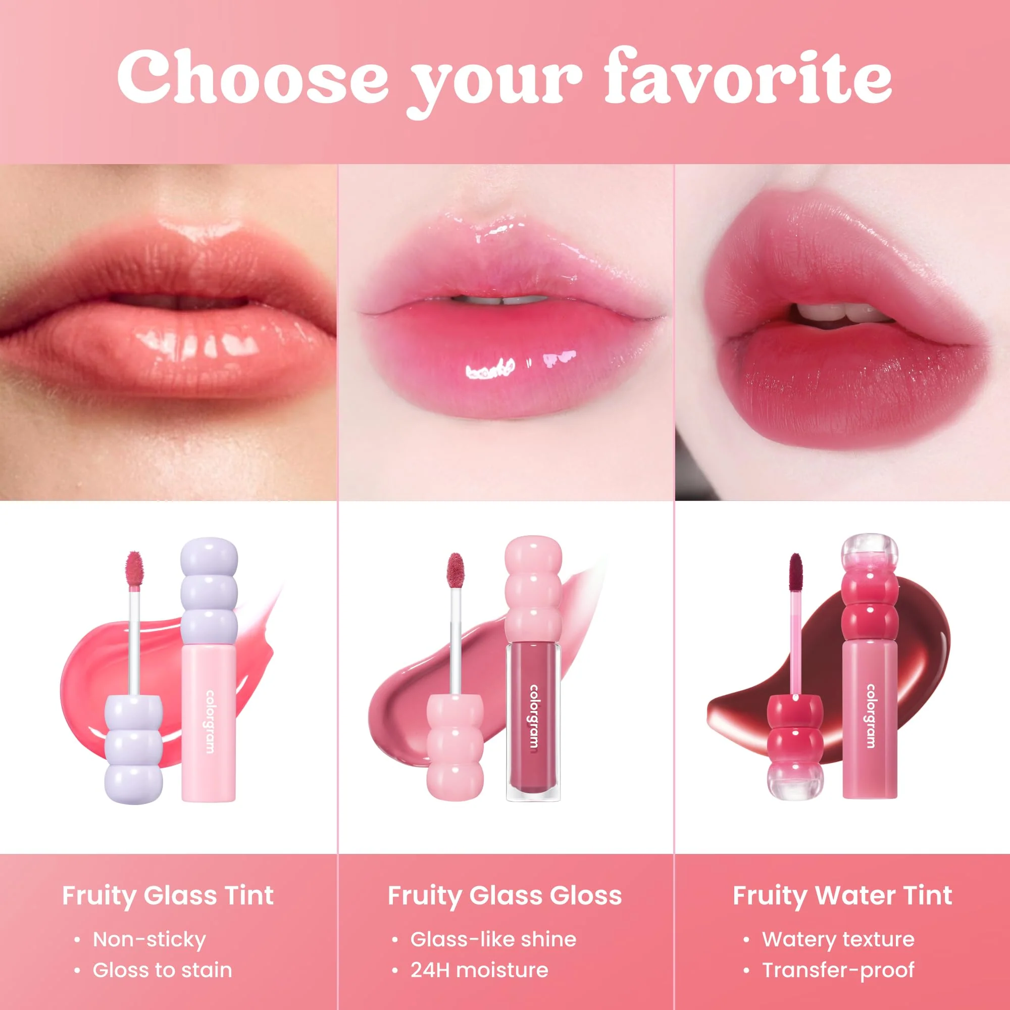 COLORGRAM Fruity Glass Tint 02 Dewy Grapefruit | Korean Long Lasting & Waterproof Lip Stain | Glossy Lip Gloss with Subtle Orange Shade | Buildable, Blendable, Moisturizing, Non-Sticky | 0.11 Oz - Image 3