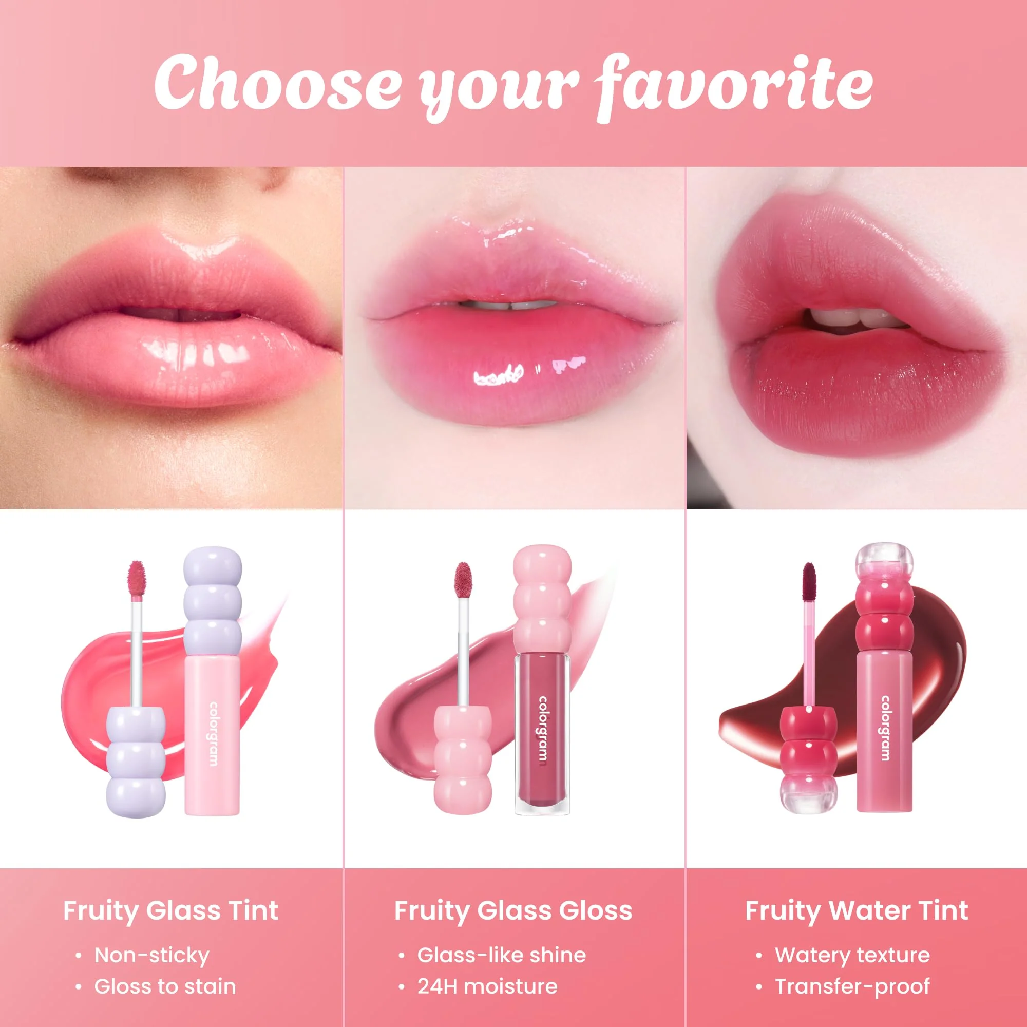 COLORGRAM Fruity Glass Tint 09 Heartful Mulberry | Korean Long Lasting & Waterproof Lip Stain | Highly Pigmented Daily Mauve Plum Shade with Glowing effect, Buildable & Blendable 0.11 Oz. - Image 3