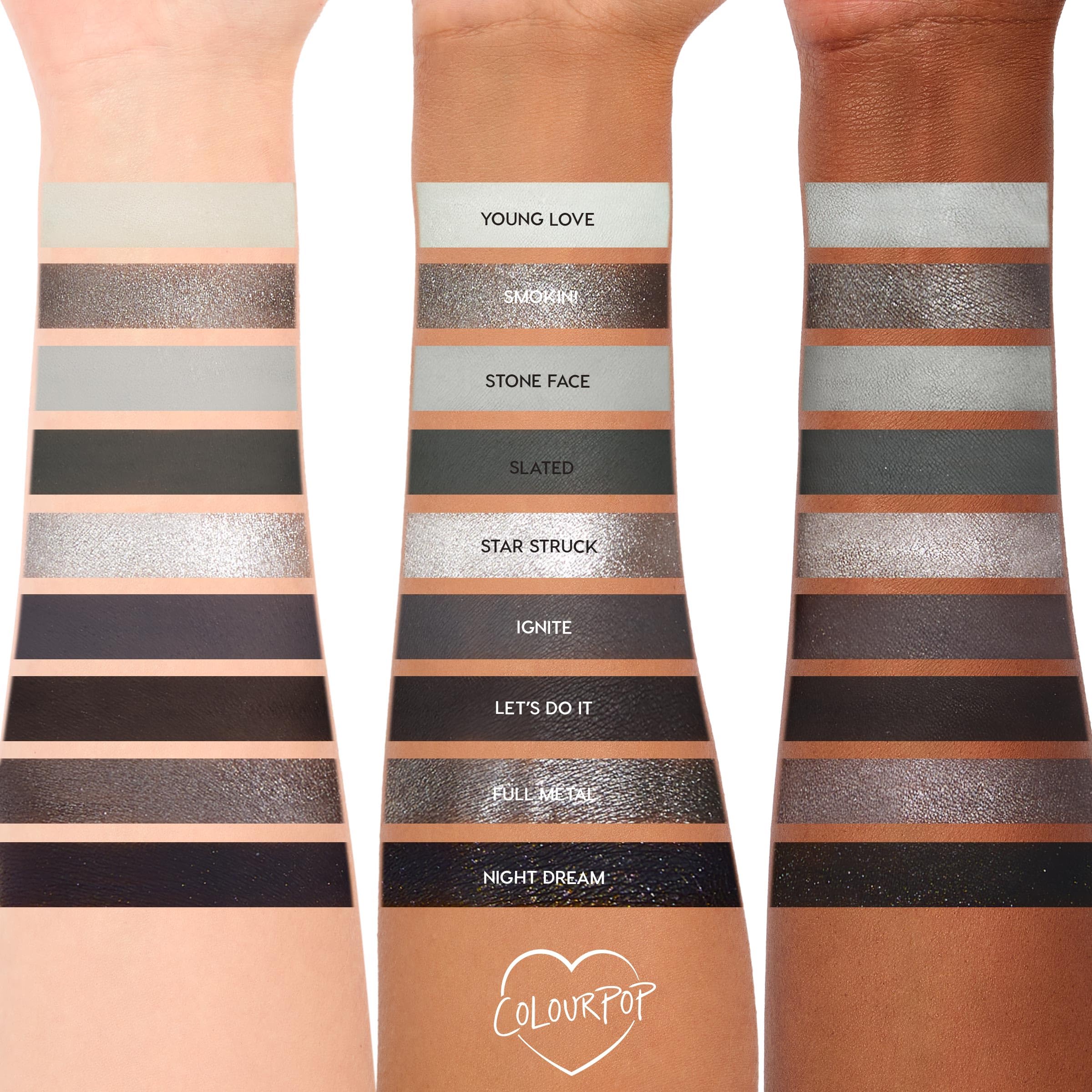 ColourPop Blowin' Smoke Eyeshadow Palette - Silver & Smokey Eye Eyeshadow Palette with Metallic & Matte Finishes - High-Pigment Eye Makeup with Long-Wearing Formula (0.3 oz) - Image 7
