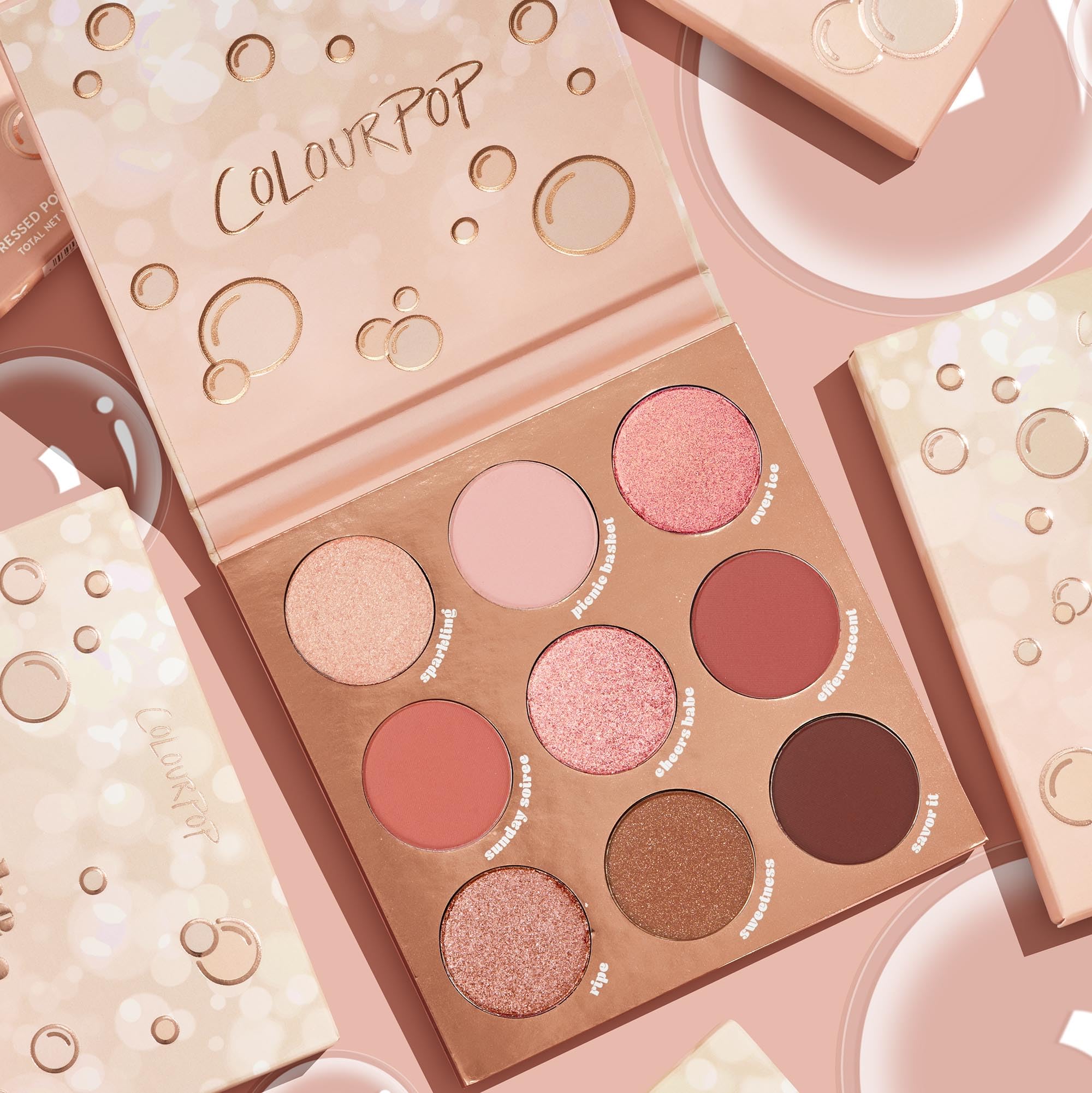 ColourPop By The Rosé Eyeshadow Palette - Pink & Red Neutral Palette with Metallic and Cream Matte Finishes - High-Pigment Eye Makeup with a Long-Wearing Formula (0.3 oz) - Image 2