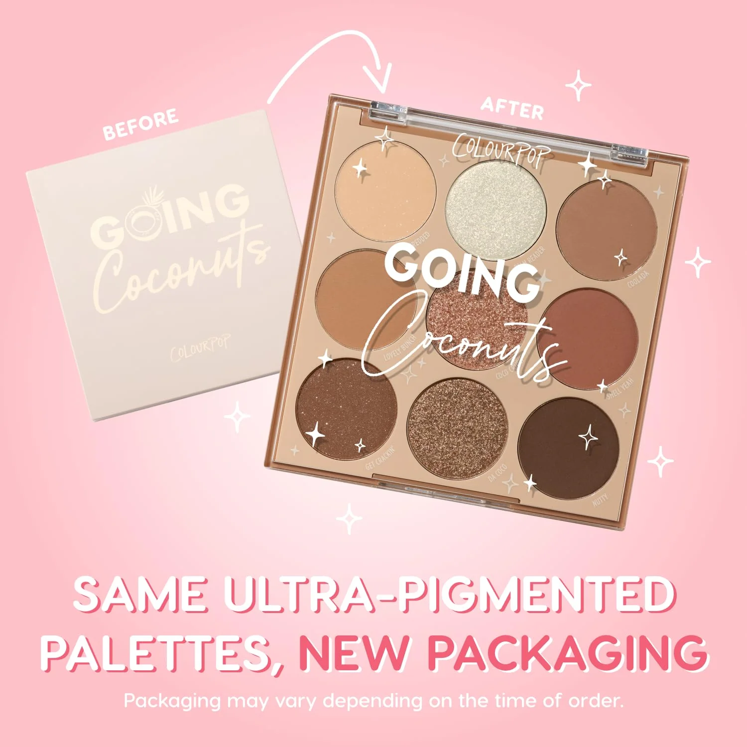 ColourPop Going Coconuts Eyeshadow Palette - Cool-Toned Neutral Eyeshadow Palette with Ultra-Velvety and Silky Finishes - High-Pigment Eye Makeup with a Long-Wearing Formula (0.3 oz) - Image 8
